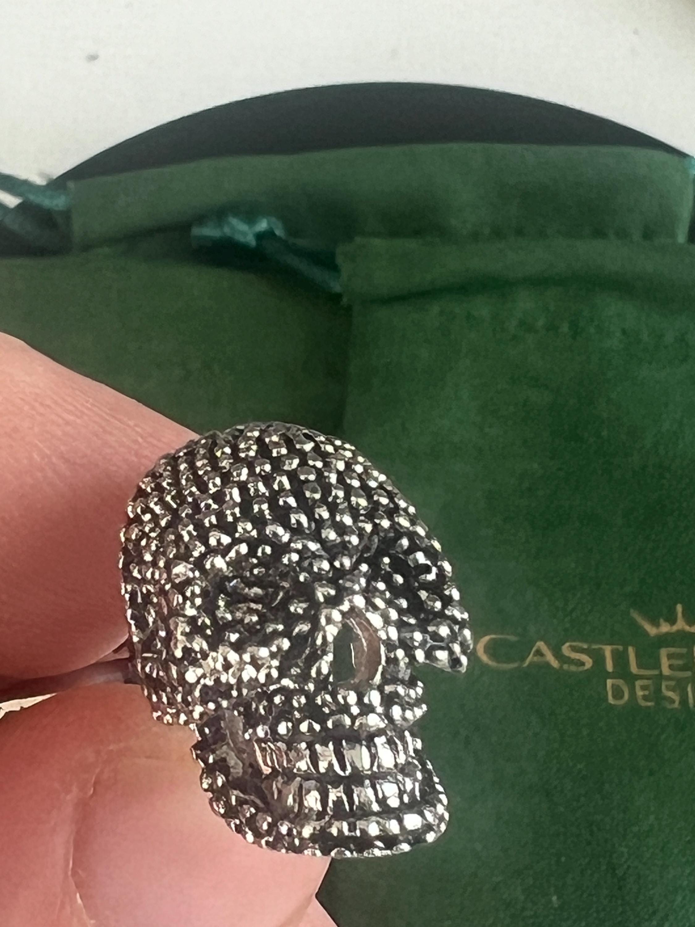 Silver Skull Cufflinks Gothic Men's Jewelry Skeleton Themed Accessories Halloween Gift for Him Wedding Birthday Groom Cufflinks