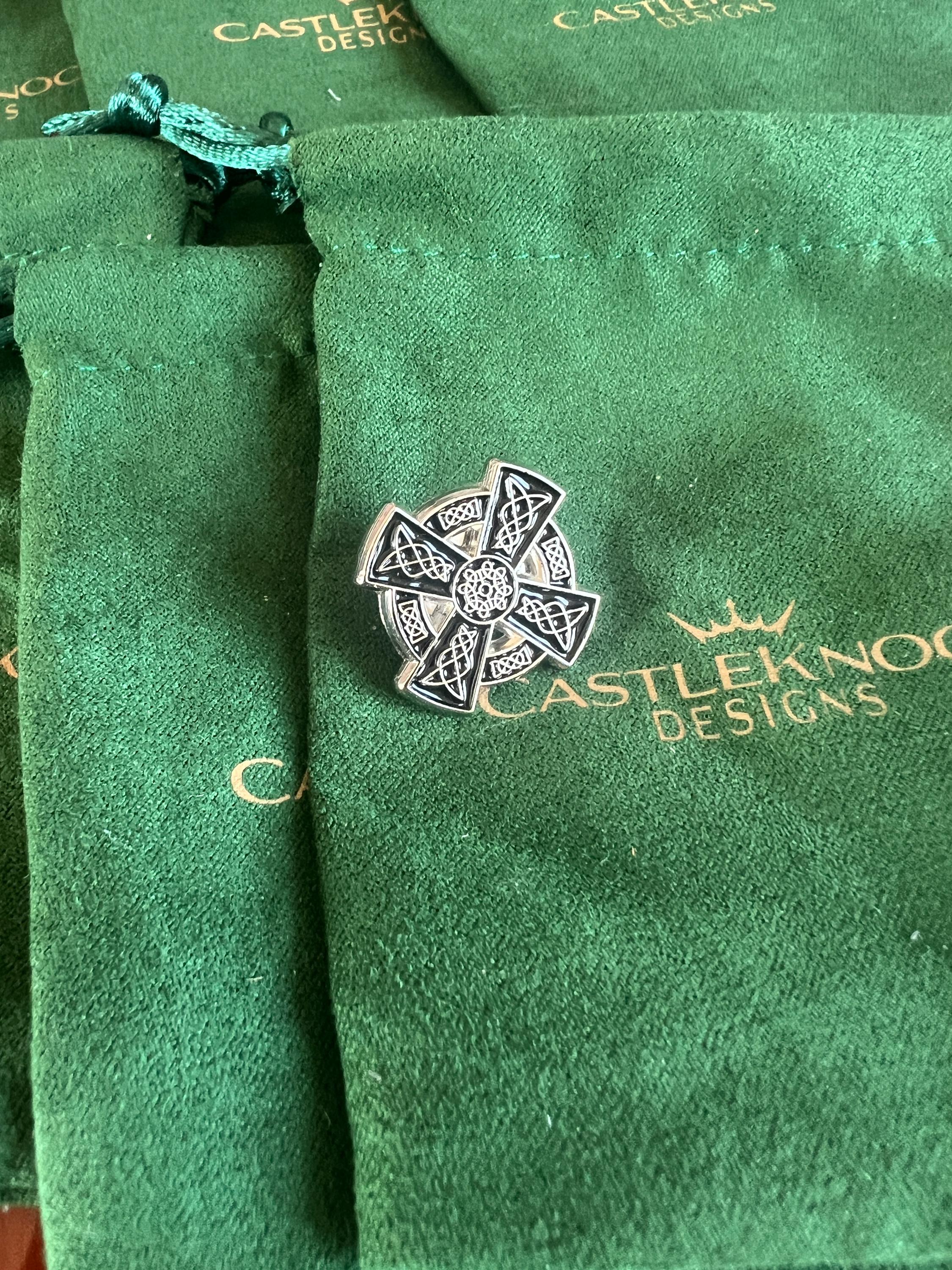 Celtic Cross Suit Pin Silver Handcrafted Elegant Accessory Unique Gift for Him Ideal for Formal Events and Special Occasions Celtic Brooch