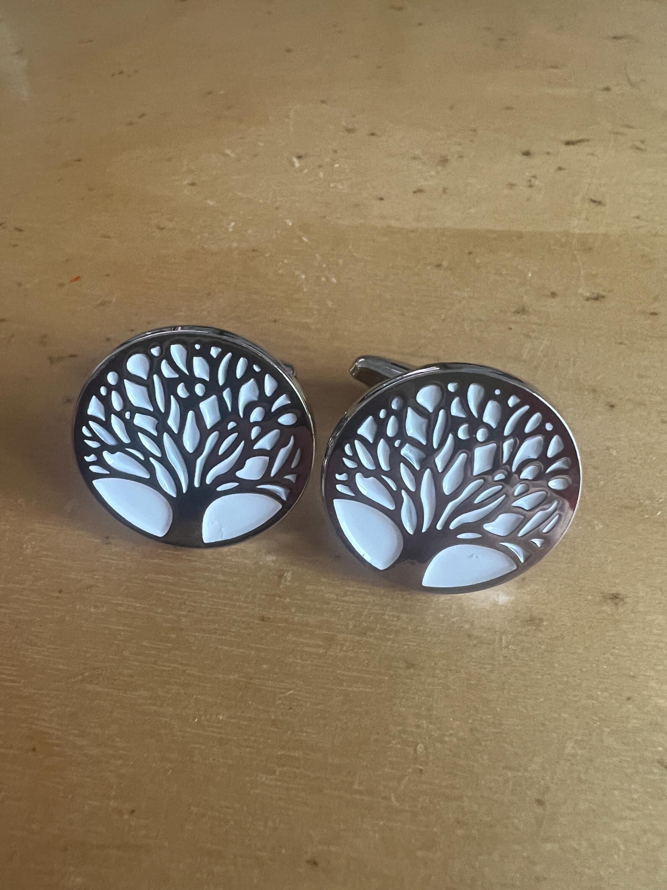 Tree of Life Cufflinks Set Meaningful Nature Inspired Accessories Perfect for Weddings Formal Events Unique Spiritual Jewelry Gift for Him