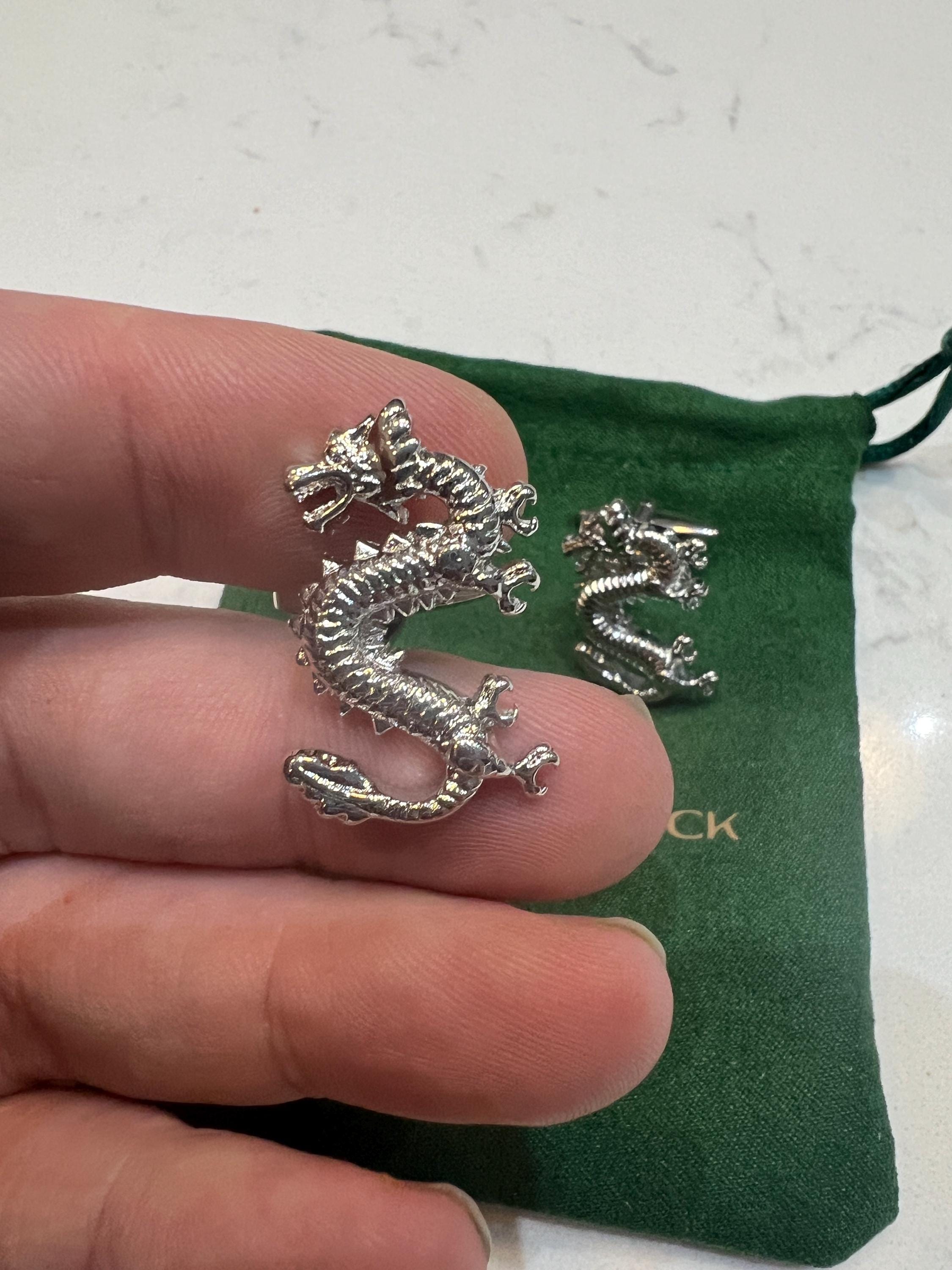 Dragon Cufflinks Mythical Creature Accessories Handcrafted Fantasy Jewelry Unique Gift for Him Elegant Formal Wear for Dragon Lovers and Fan