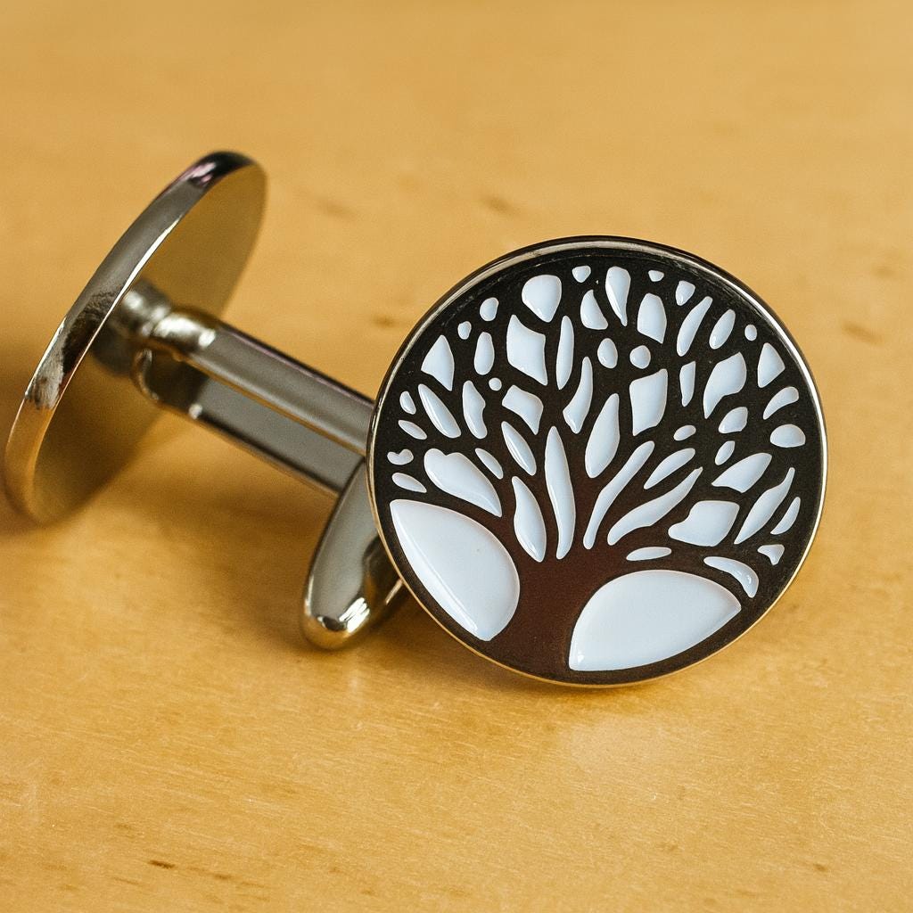 Tree of Life Cufflinks Set Meaningful Nature Inspired Accessories Perfect for Weddings Formal Events Unique Spiritual Jewelry Gift for Him