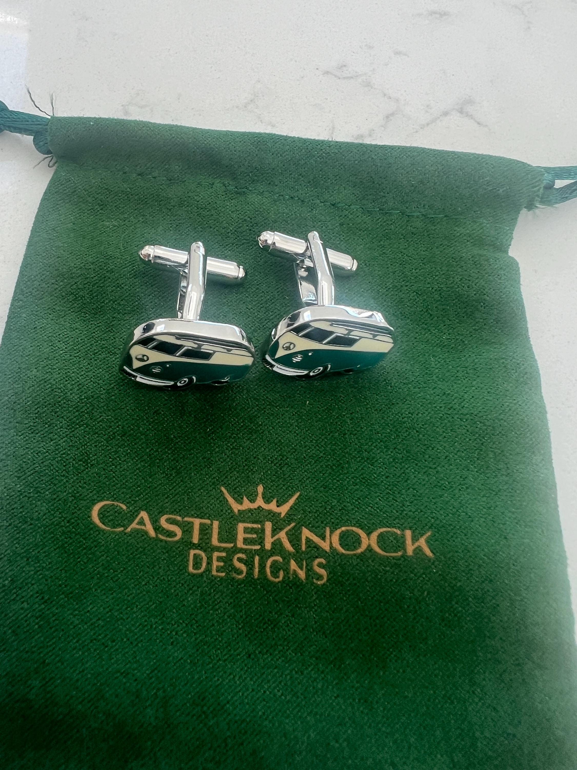 Camper Van Cufflinks with Surfer Rack Cool Travel Inspired Men's Jewelry Beach Lover Accessories Unique Gift Him Retro Surf Van Cufflinks