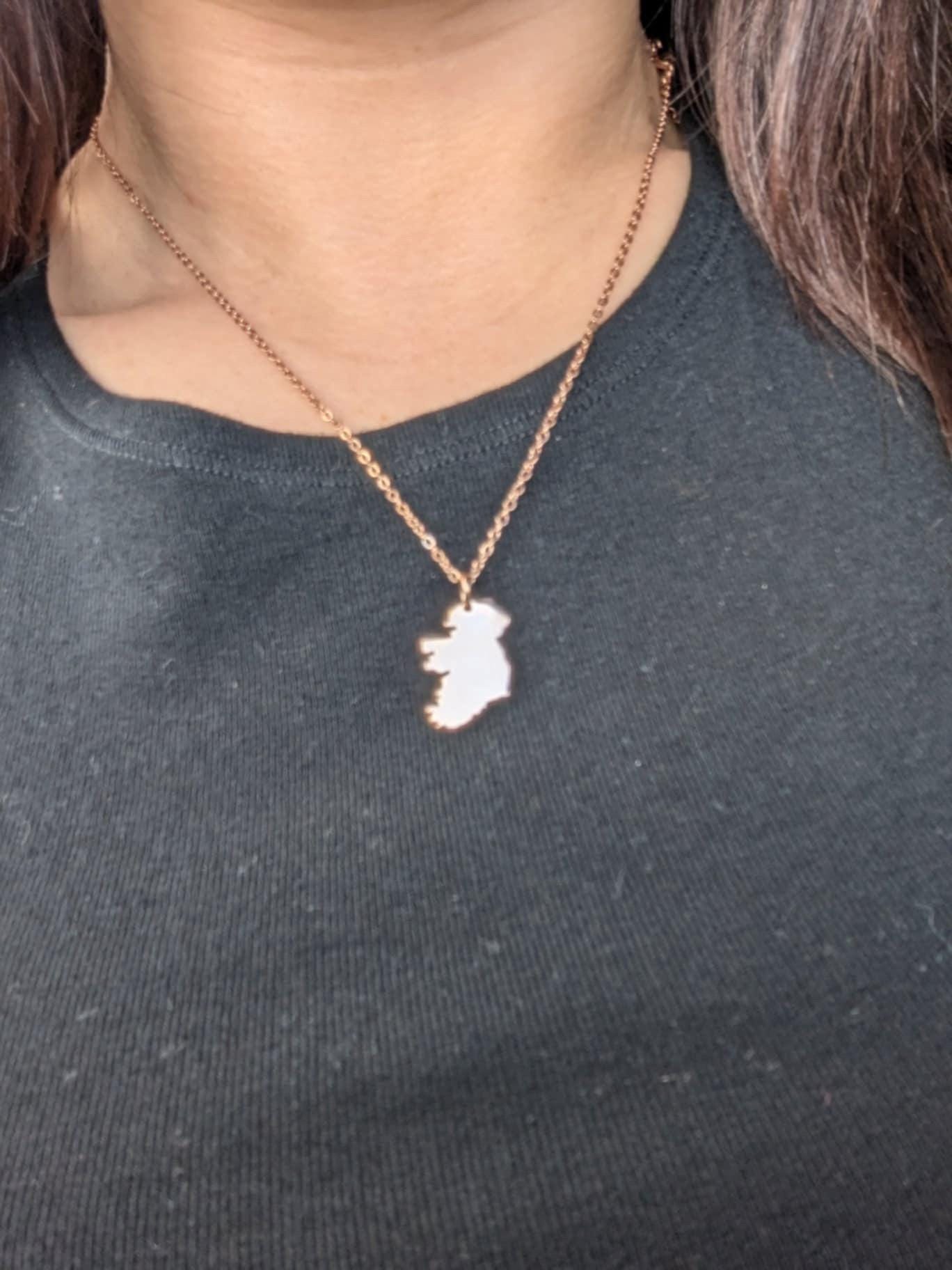 Ireland Rose Gold Necklace Irish Gift Ireland Unique Irish Gift for Her Irish Gift Wearable Ireland Irish Gift Map Necklace Birthday Present