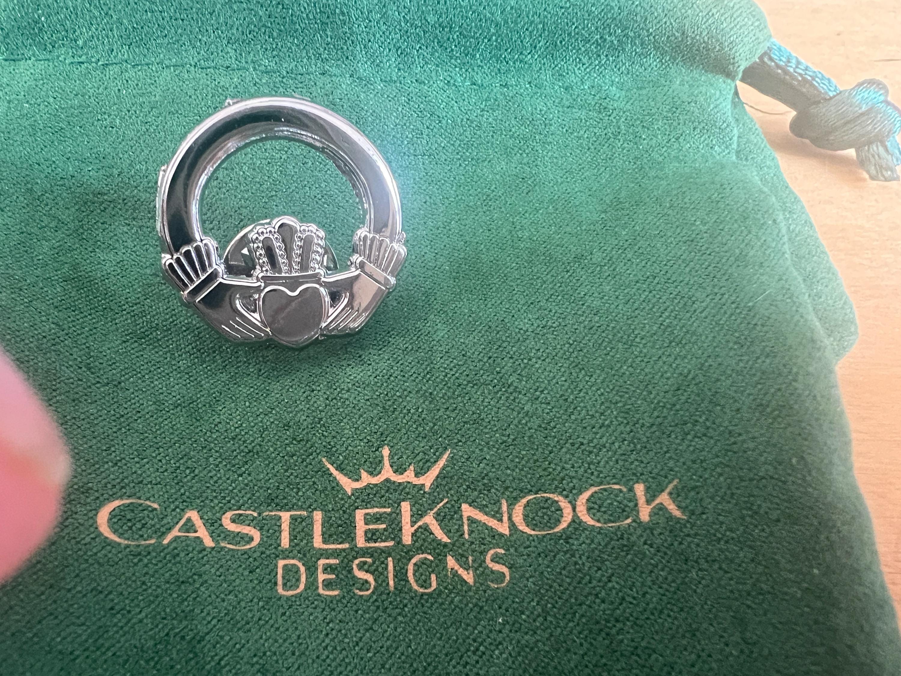 Claddagh Ring Suit Pin Silver Irish Jewelry Gift for Him Wedding Anniversary Men's Accessories Classic Irish Heritage Wedding Gift for Groom