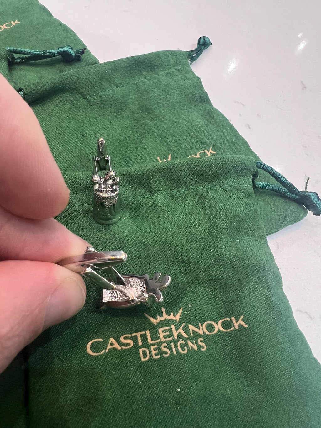 Golf Bag Cufflinks Silver Mens Accessory Unique Gift for Golfer Groomsmen Wedding Fathers Day Birthday Sports Lover Jewelry Golf Enthusiast