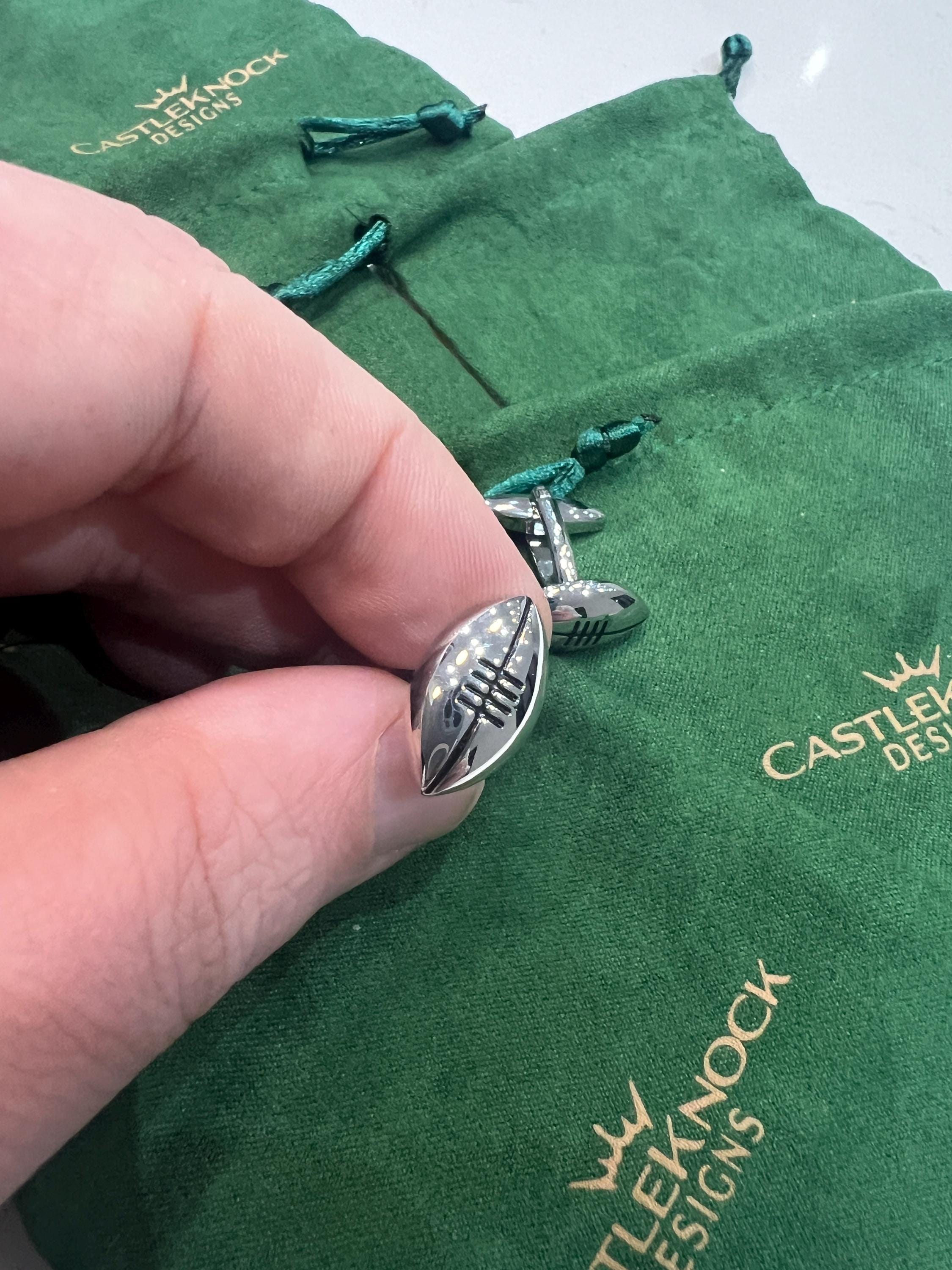 American Football Silver Cufflinks Sports Accessories Unique Gift Football Fans Stylish Formal Wear Jewelry Perfect for Game Day