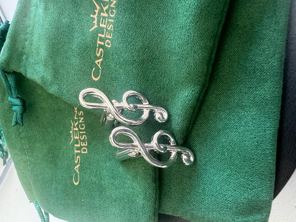 Music Symbol Cufflinks Silver Musical Note Accessories Musicians Handmade Gift Stylish Music-Themed Cufflinks Perfect for Music Lovers