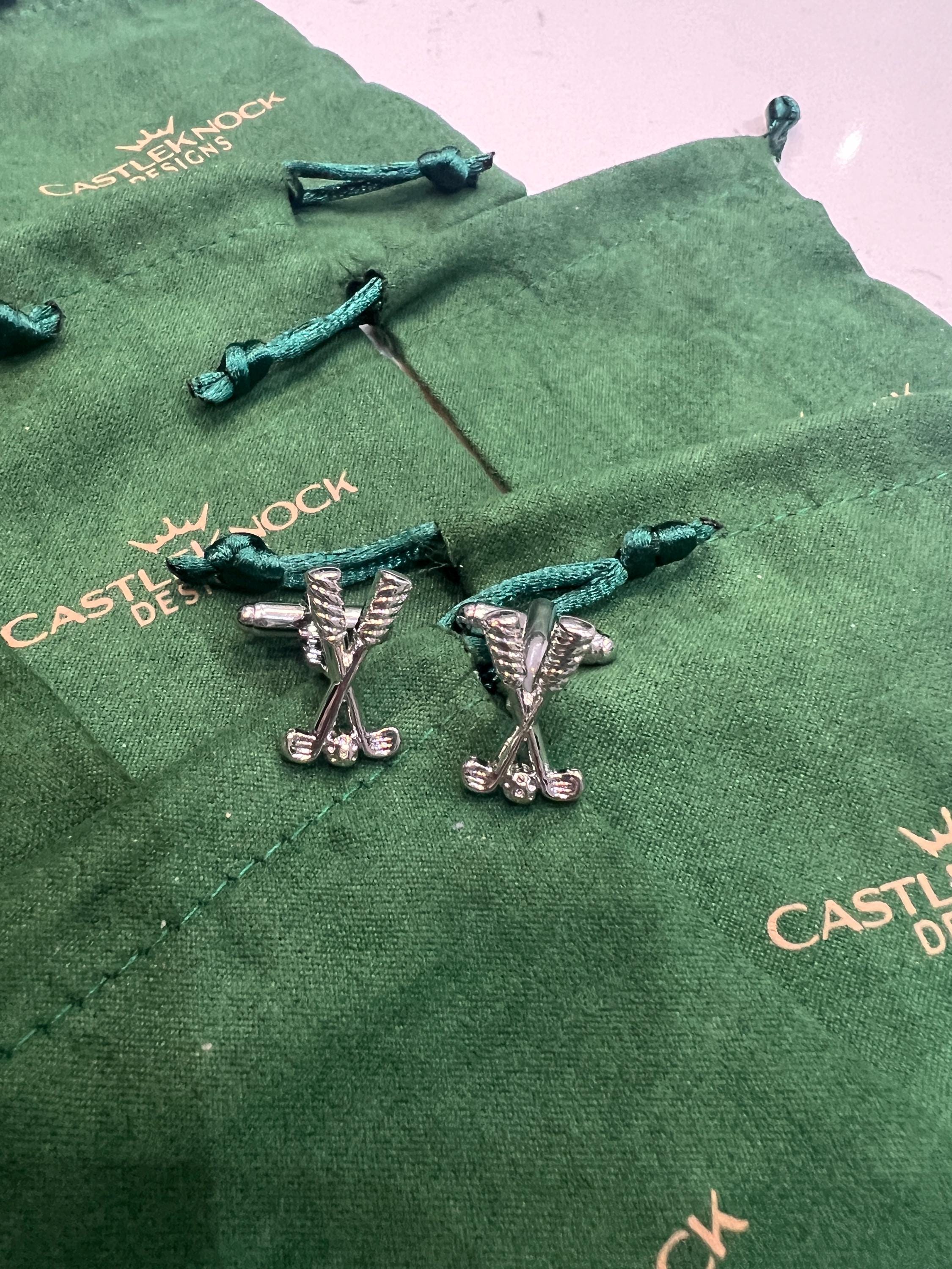 Golf Clubs Cufflinks Handcrafted Golfer Accessories Unique Gift for Him Elegant Formal Wear Jewelry Perfect for Golf Lovers and Enthusiasts