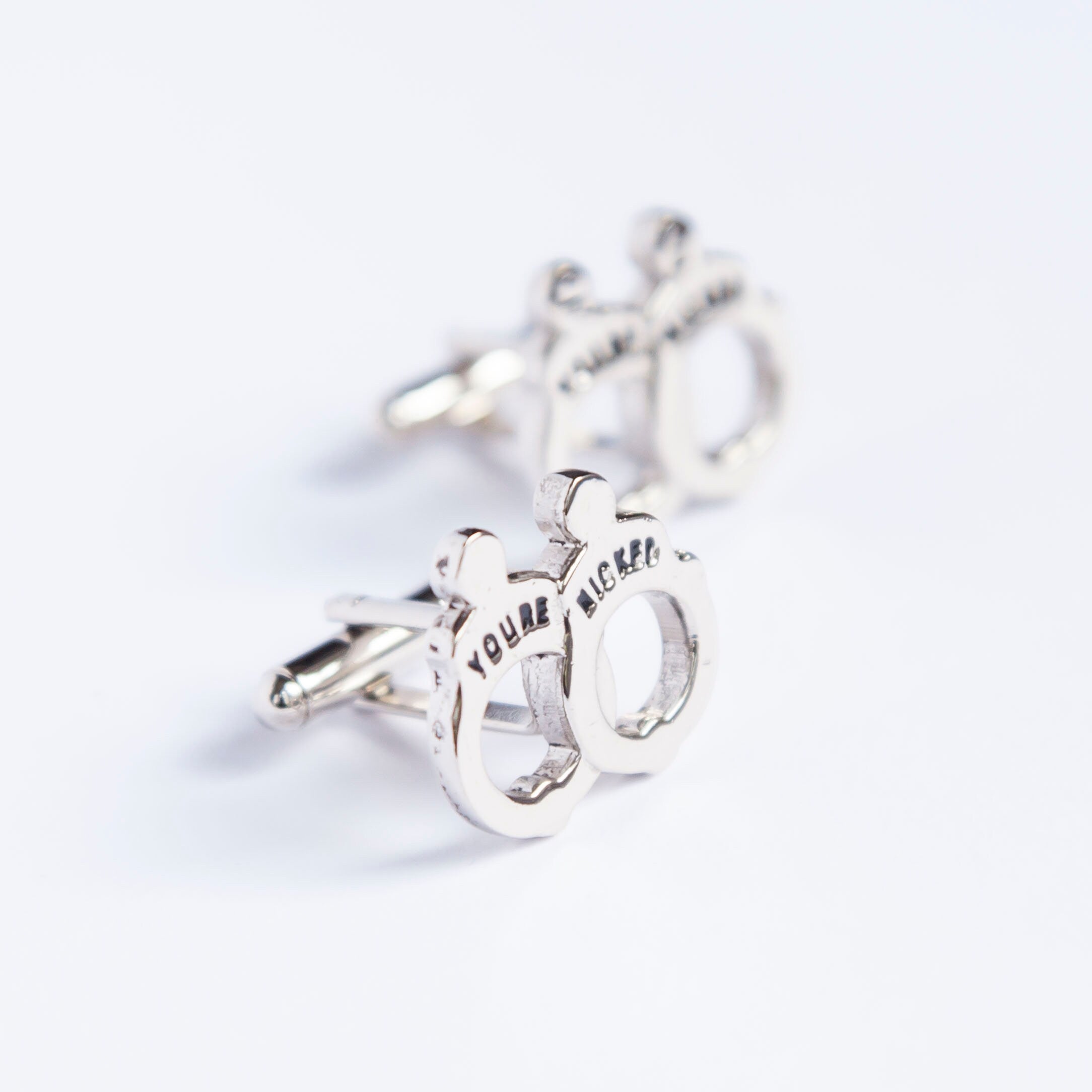 You're Nicked Wedding Cufflinks Fun Groom Accessory Police-Themed Wedding Gift for Him Unique Bridal Party Cufflinks Funny Wedding Jewelry