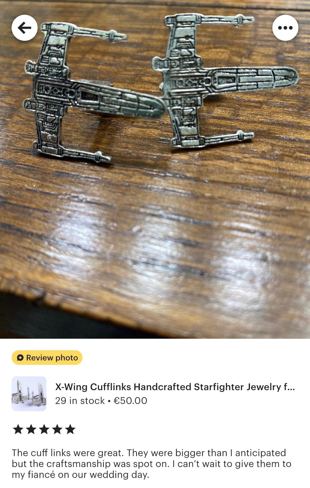 X-Wing Cufflinks Handcrafted Starfighter Jewelry for Men Unique Sci-Fi Accessories Perfect Gift for Star Wars Fans Geek Chic Fashion