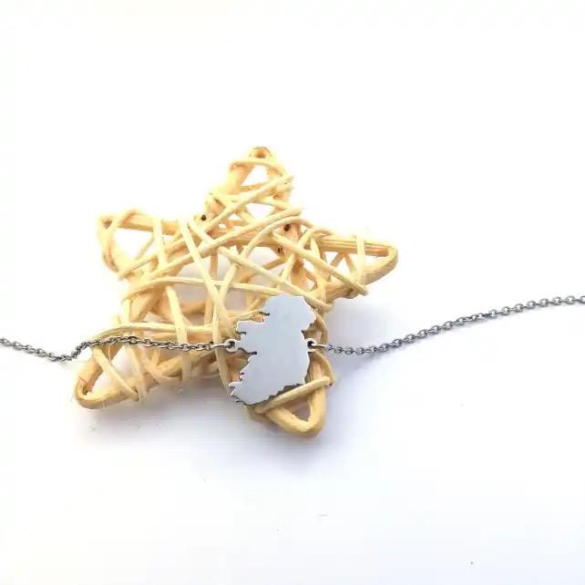 Map of Ireland Silver Bracelet Handmade Irish Jewelery Celtic Gift for Her Irish Pendant Bracelet Ireland Lover Gift Unique Irish Keepsake