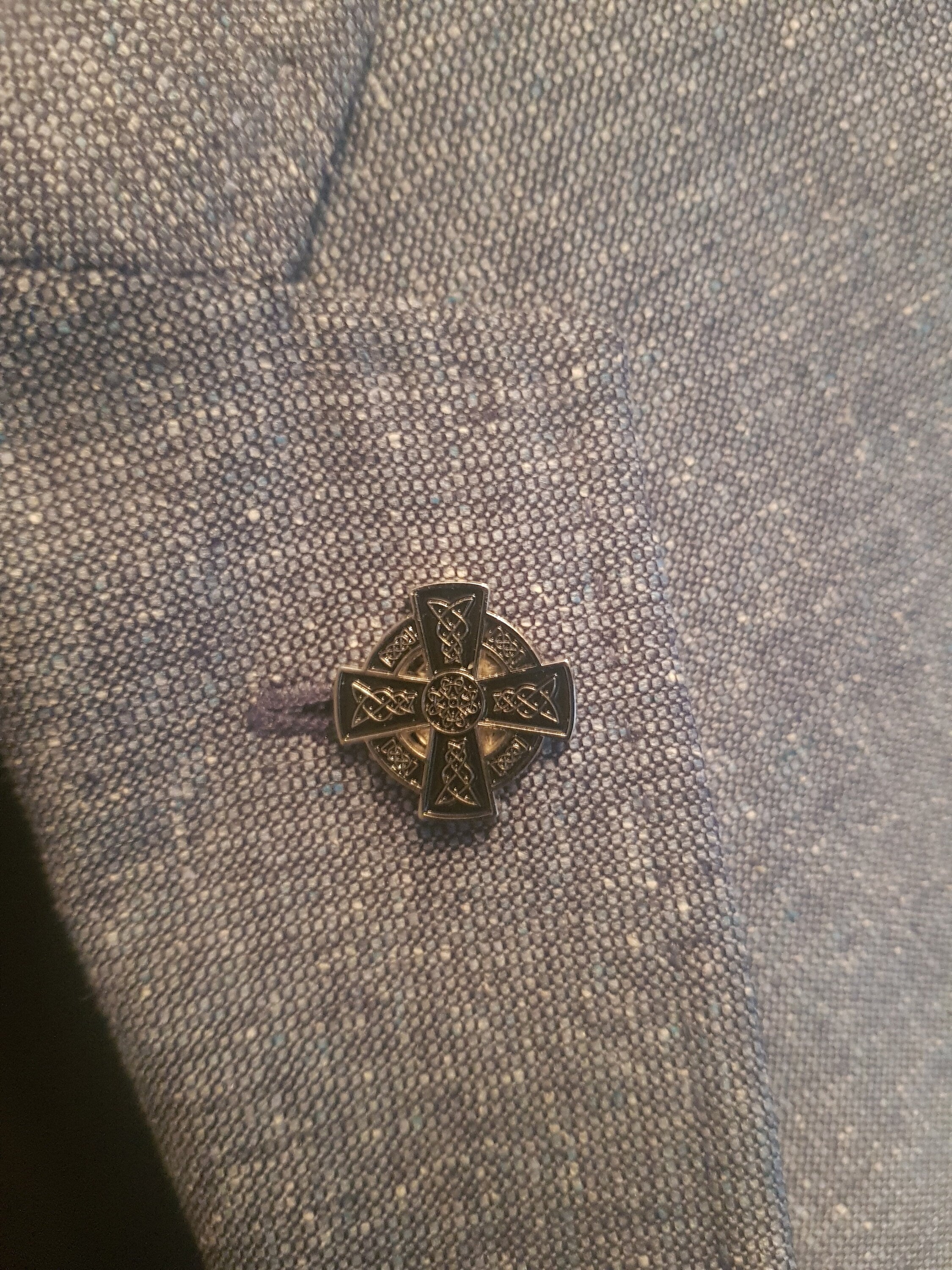 Celtic Cross Suit Pin Silver Handcrafted Elegant Accessory Unique Gift for Him Ideal for Formal Events and Special Occasions Celtic Brooch