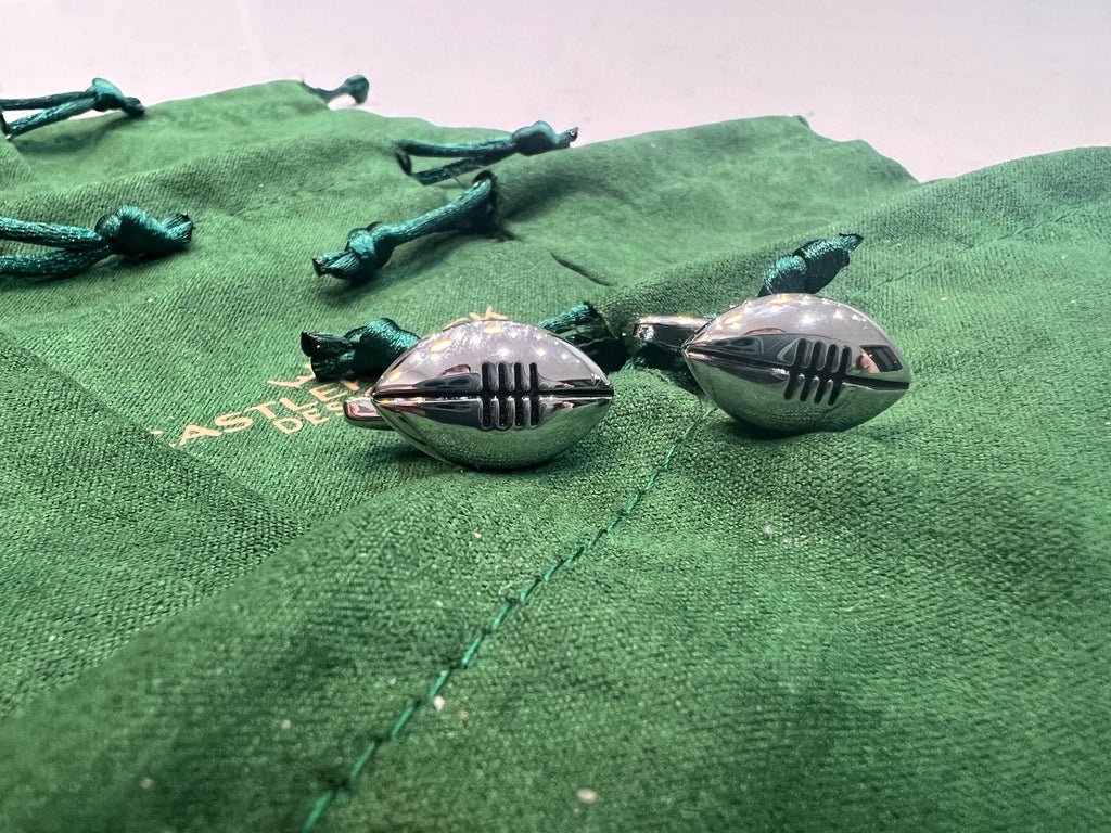 American Football Silver Cufflinks Sports Accessories Unique Gift Football Fans Stylish Formal Wear Jewelry Perfect for Game Day