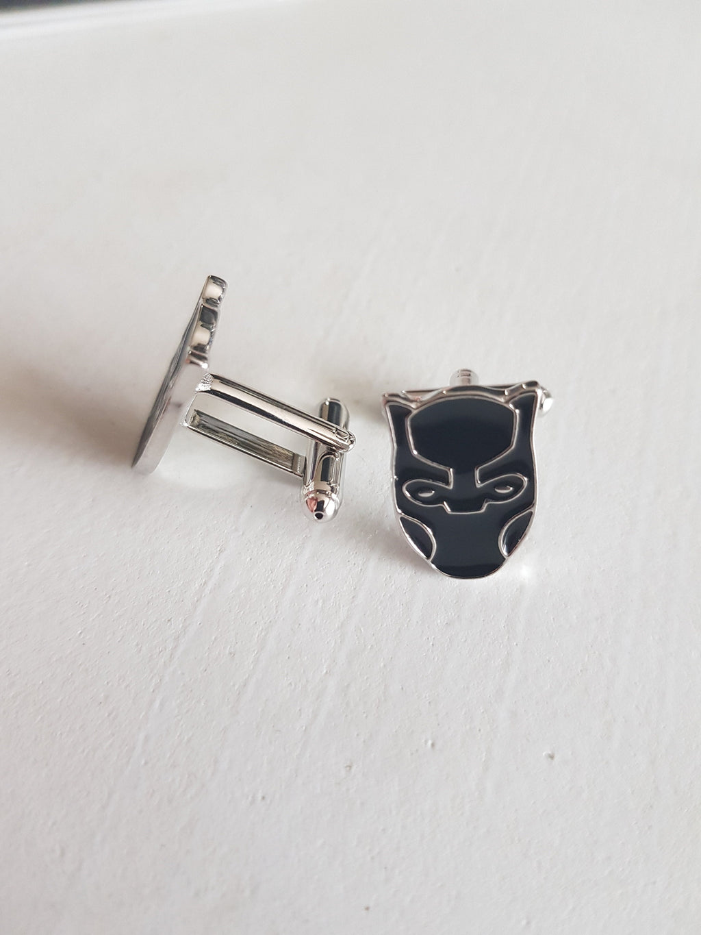 Black Panther Cufflinks Marvel Inspired Men's Jewelry Wakanda Accessories Superhero Gift for Him Wedding Birthday Groom Gift for Fans