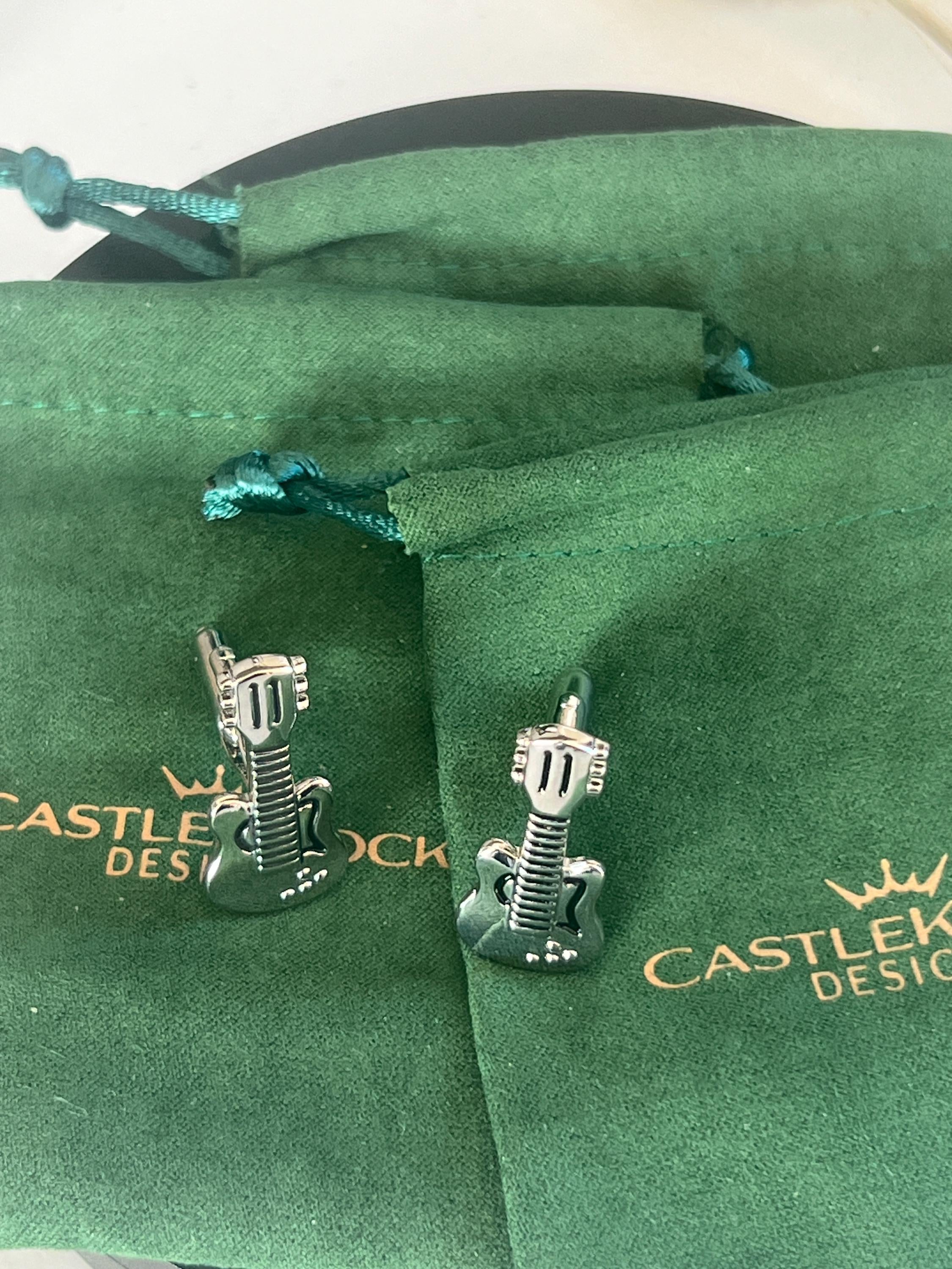 Silver Guitar Cufflinks Music Inspired Men's Jewelry Guitar Lover Accessories Unique Gift for Him Rock Star Cufflinks Perfect for Musician