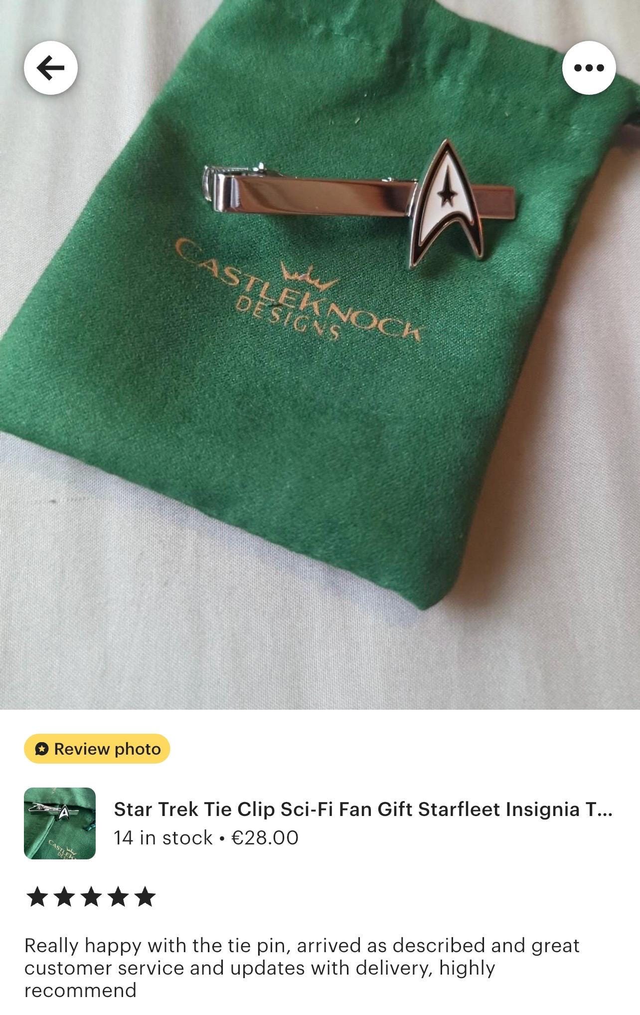 Star Trek Cufflinks & Tie Clip Star Trek Gift Trekkie Gift Star Fleet Symbol Star Fleet Cufflinks Gift for Nerdy Boyfriend Gift Star Trek