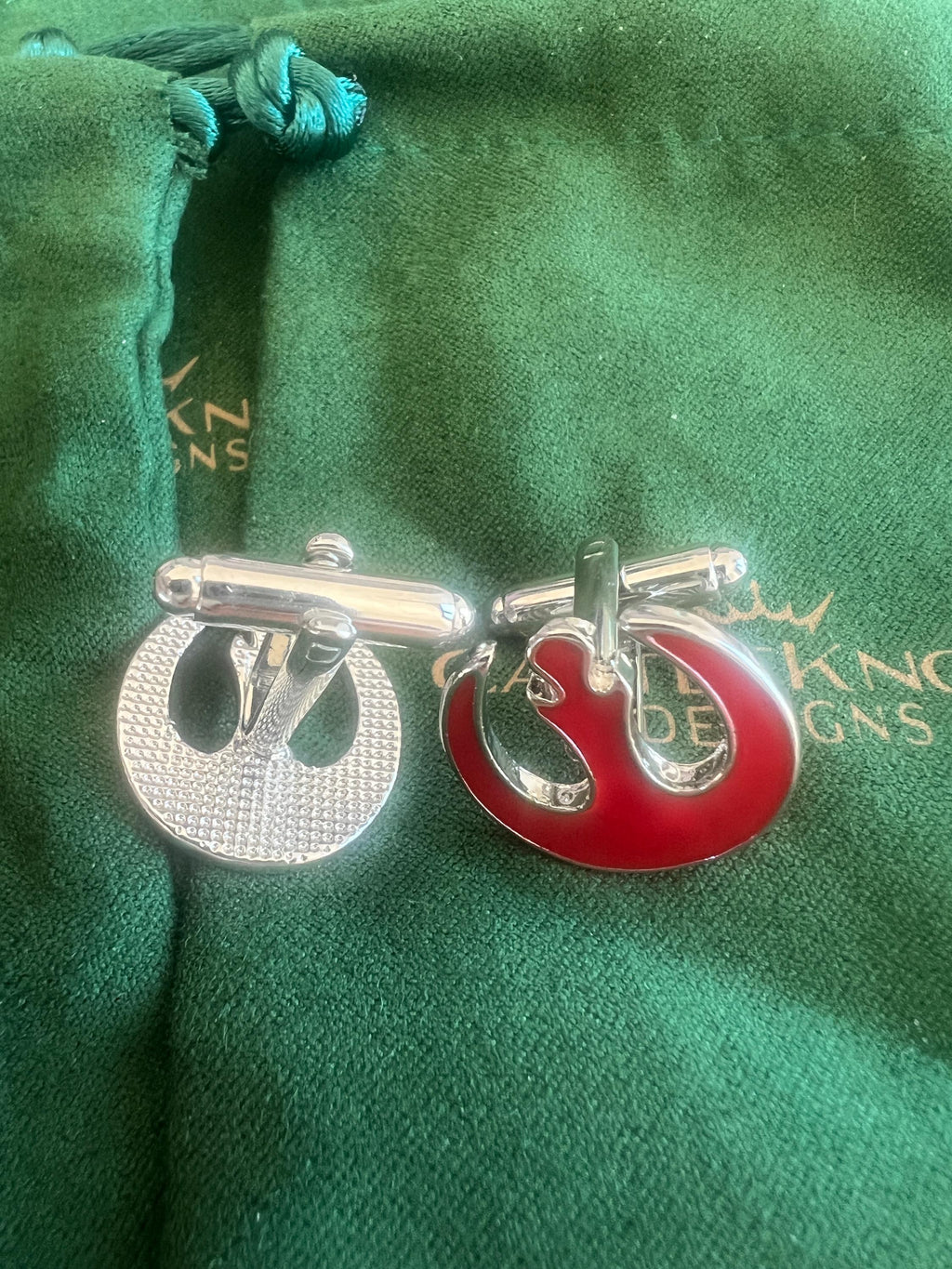 Rebel Alliance Cufflinks Red Star Wars Accessory Sci-Fi Fan Jewelry Rebel Symbol Cufflinks Unique Gift for Star Wars Fans Stylish Suit Decor