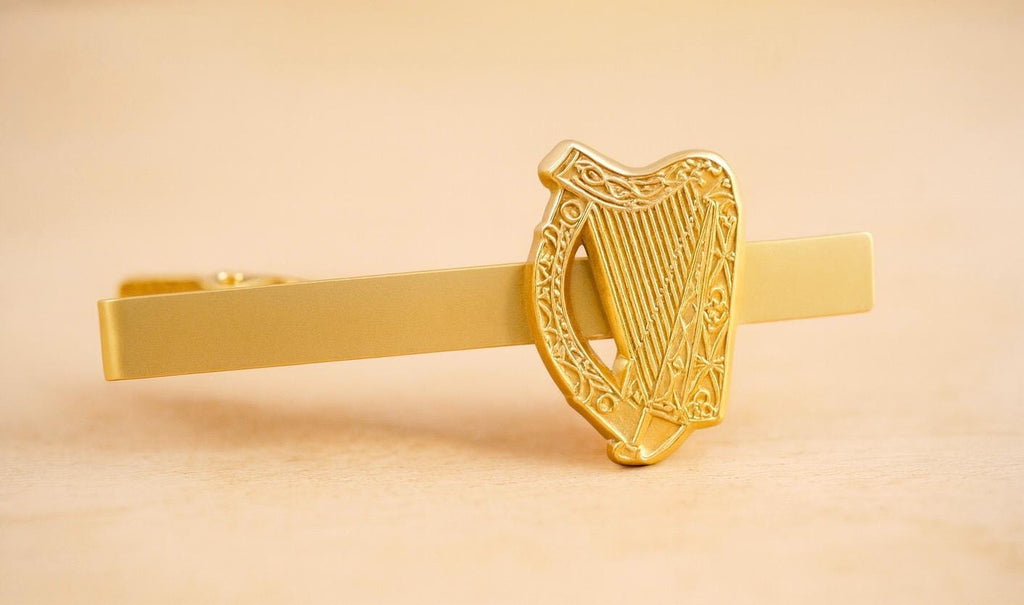 Irish Harp Tieclip Gold Elegant Accessory for Every Occasion Handcrafted Irish Tieclip Unique Irish Gift Ideal for Formal Events