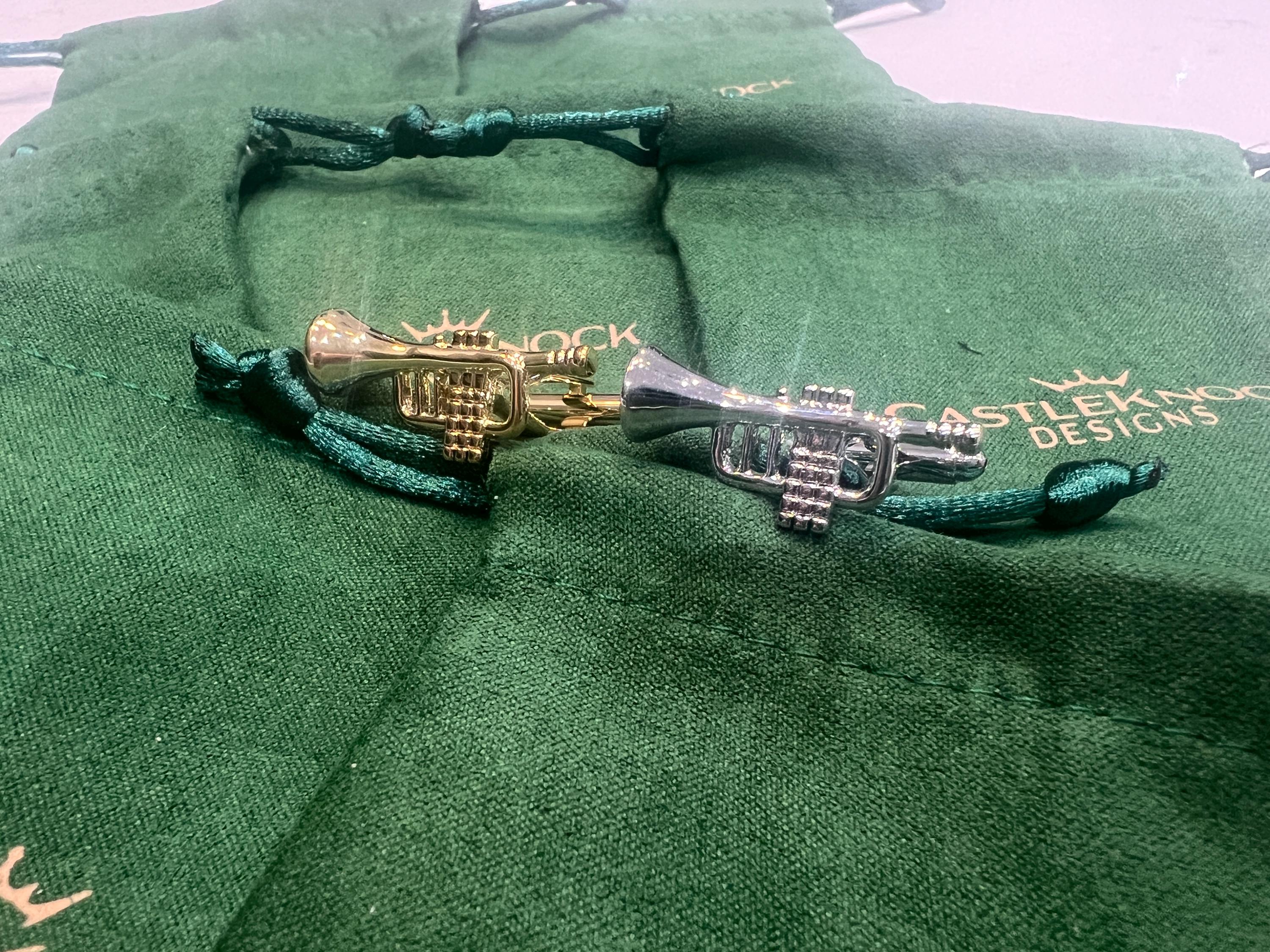 Gold & Silver Trumpet Cufflinks stylish unique accessories for music lovers, gift for musicians, jazz enthusiasts, and special occasions.