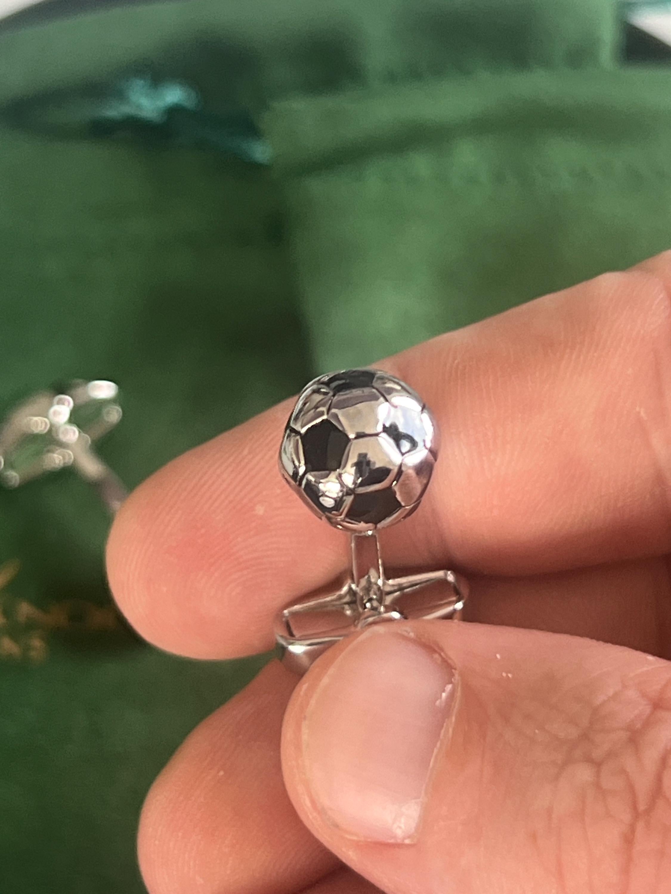 Football Cufflinks Silver and Black Sports Inspired Men's Jewelry Soccer Accessories Unique Gift for Him Football Fan Cufflinks