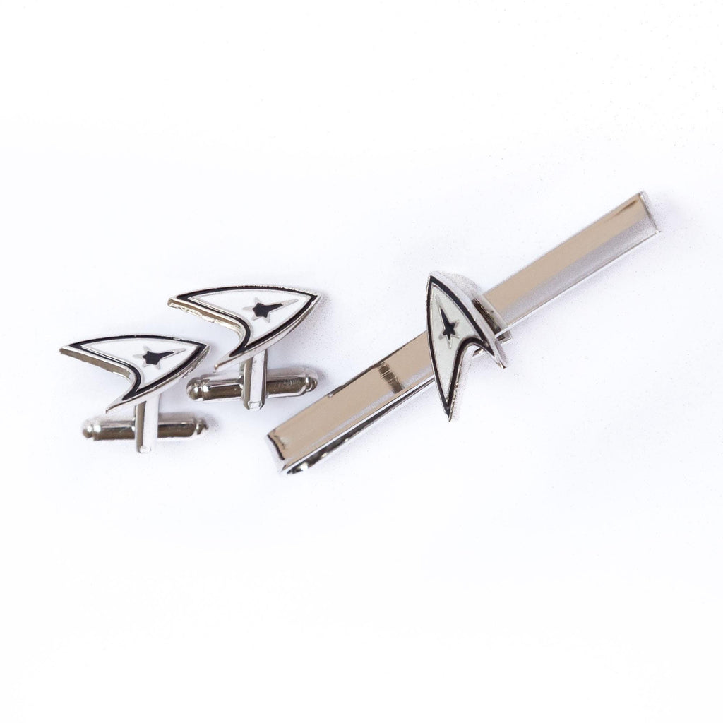 Star Trek Cufflinks & Tie Clip Star Trek Gift Trekkie Gift Star Fleet Symbol Star Fleet Cufflinks Gift for Nerdy Boyfriend Gift Star Trek