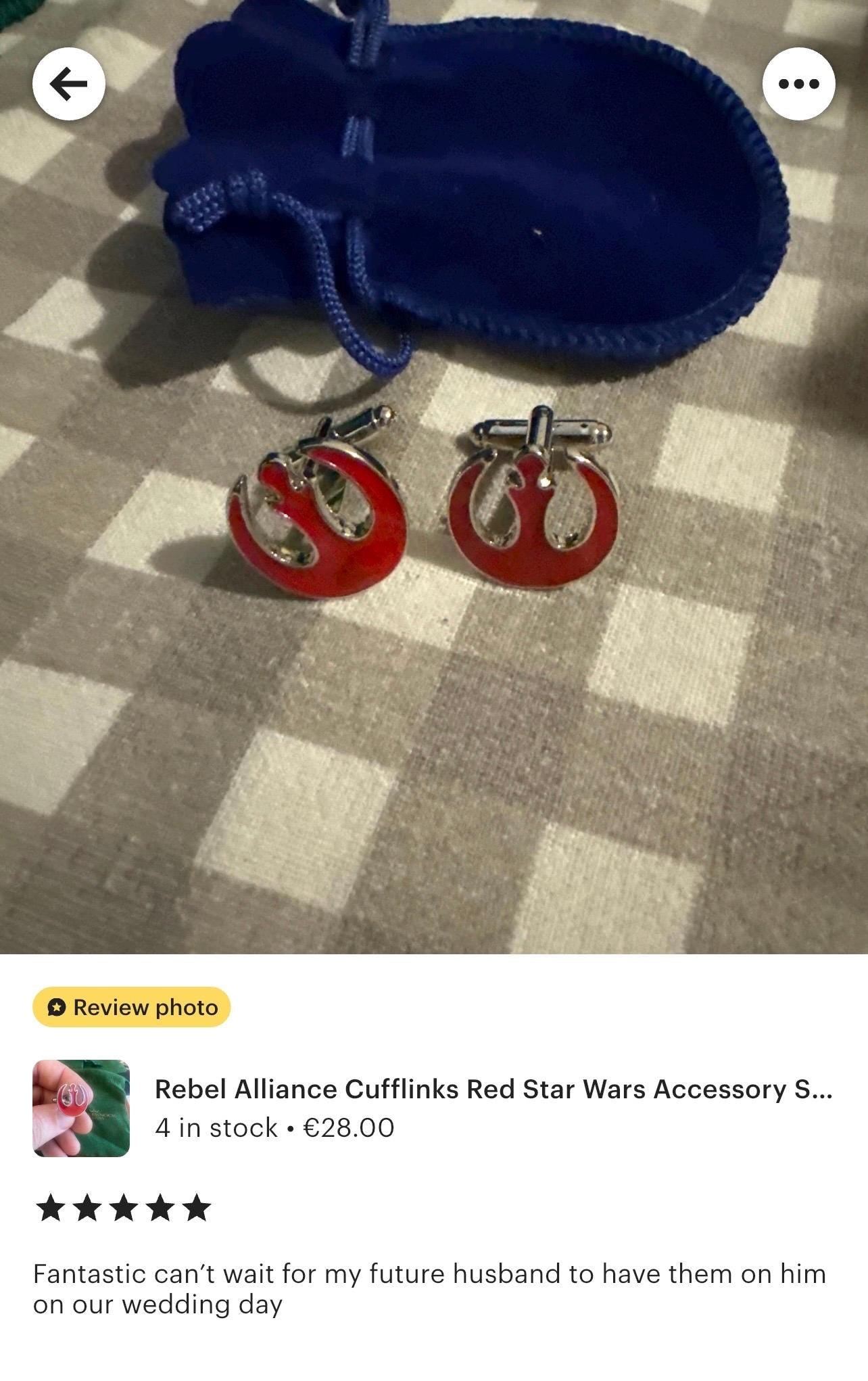 Rebel Alliance Cufflinks Red Star Wars Accessory Sci-Fi Fan Jewelry Rebel Symbol Cufflinks Unique Gift for Star Wars Fans Stylish Suit Decor