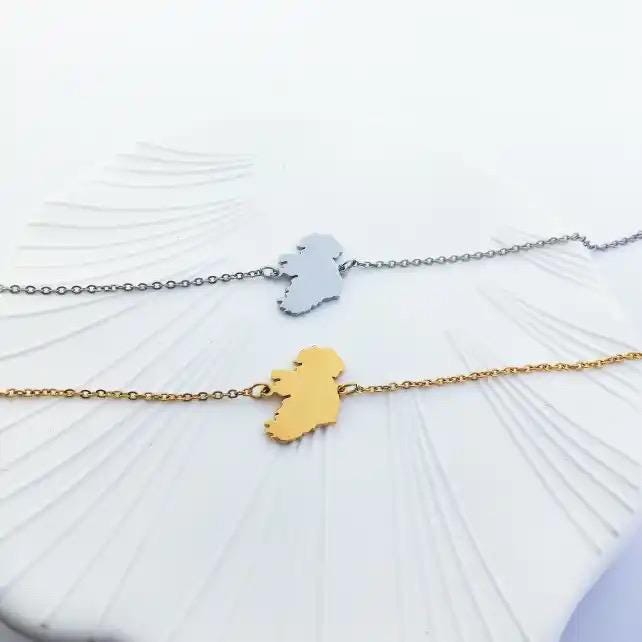 Map of Ireland Silver Bracelet Handmade Irish Jewelery Celtic Gift for Her Irish Pendant Bracelet Ireland Lover Gift Unique Irish Keepsake