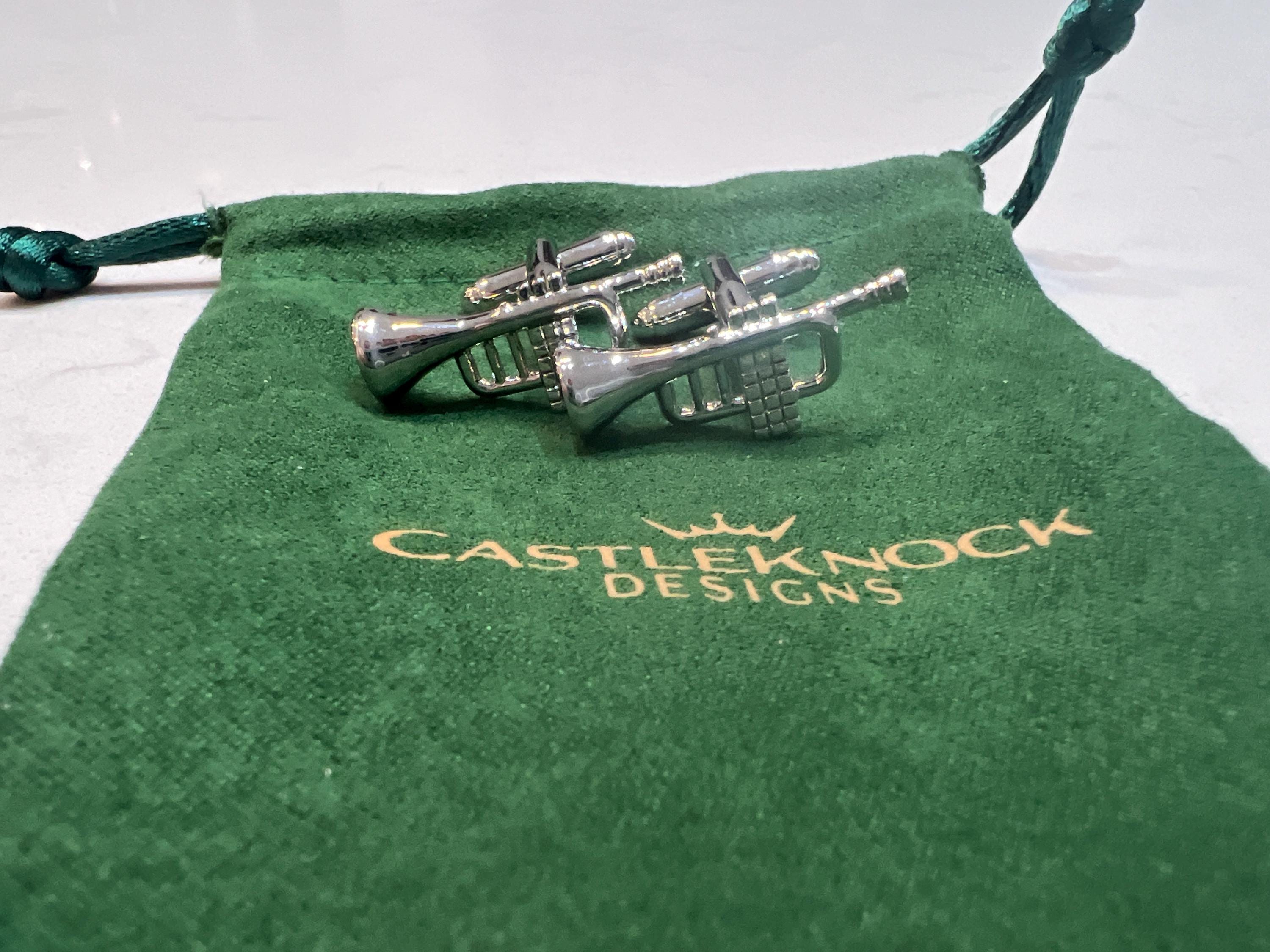 Silver Trumpet Cufflinks stylish and unique accessories for music lovers, perfect gift for musicians, jazz enthusiasts and special occasions