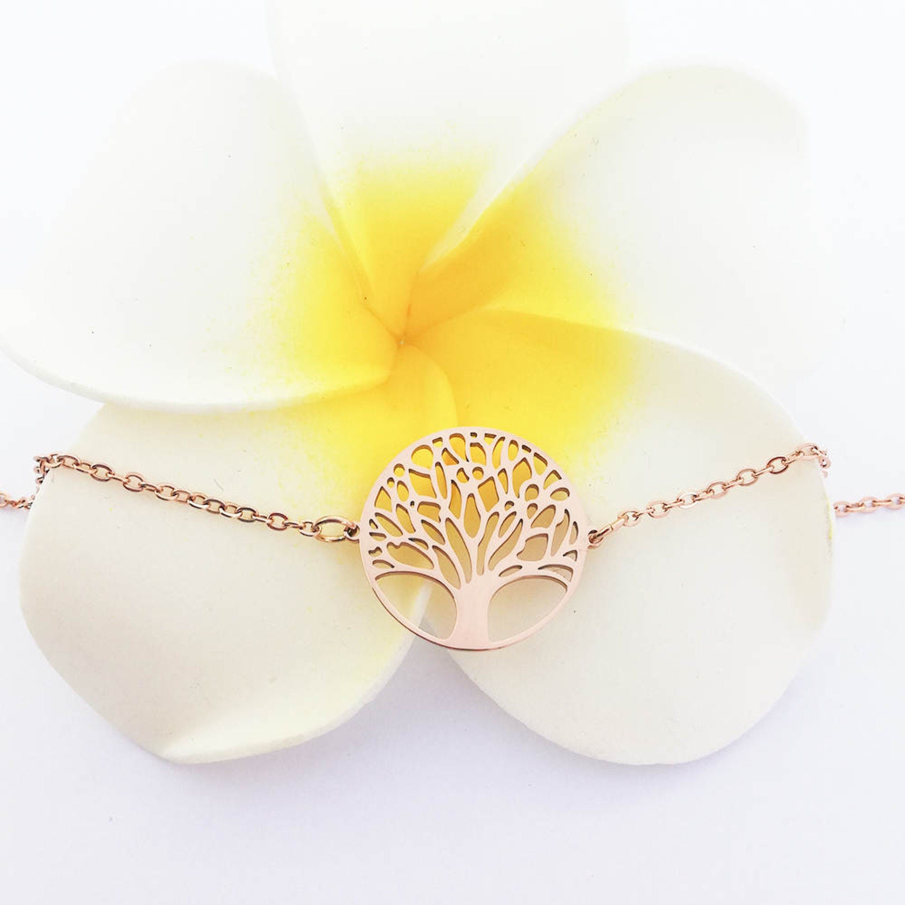 Tree of Life Rose Gold Bracelet Irish Gift for Her Unique Celtic Jewelry Gift from Ireland Birthday Gift for Women Irish Jewelry Gift