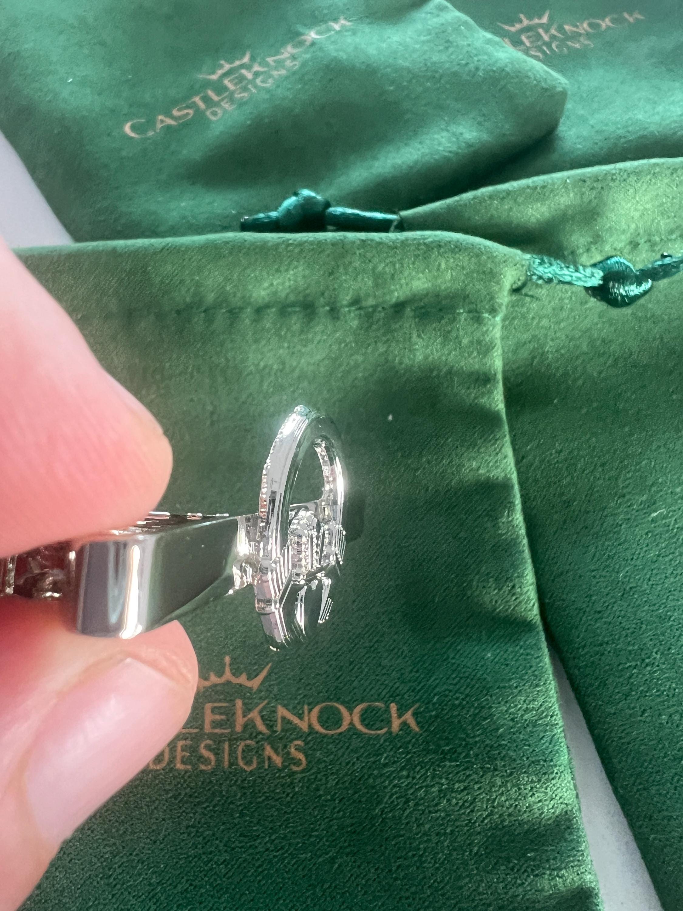 Claddagh Ring Tieclip Silver Irish Jewelry Gift for Him Wedding Anniversary Men's Accessories Classic Irish Heritage Wedding Gift for Groom