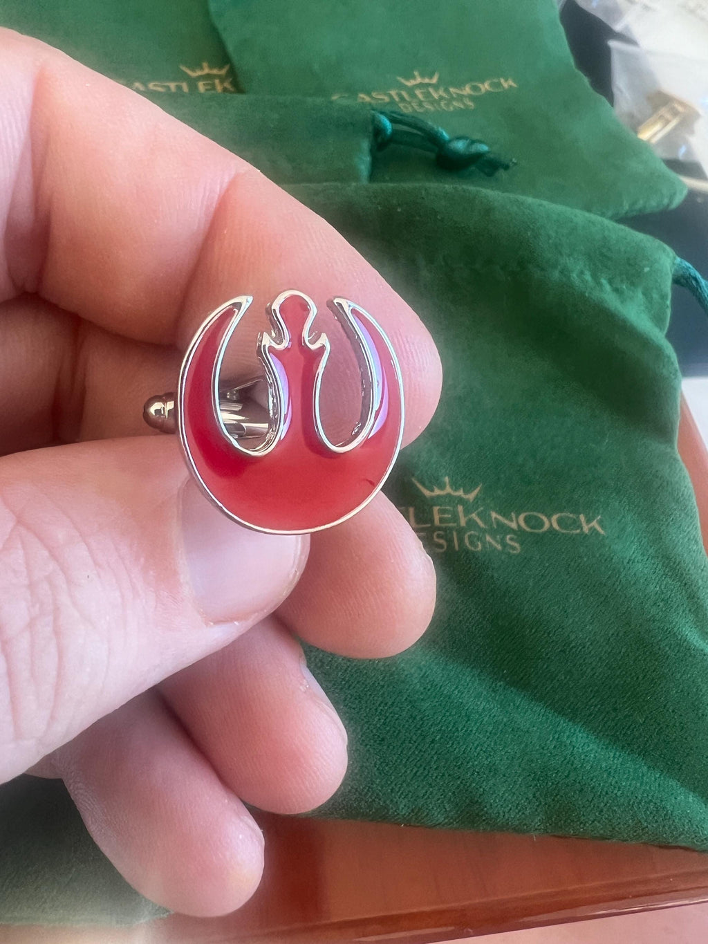 Rebel Alliance Cufflinks Red Star Wars Accessory Sci-Fi Fan Jewelry Rebel Symbol Cufflinks Unique Gift for Star Wars Fans Stylish Suit Decor