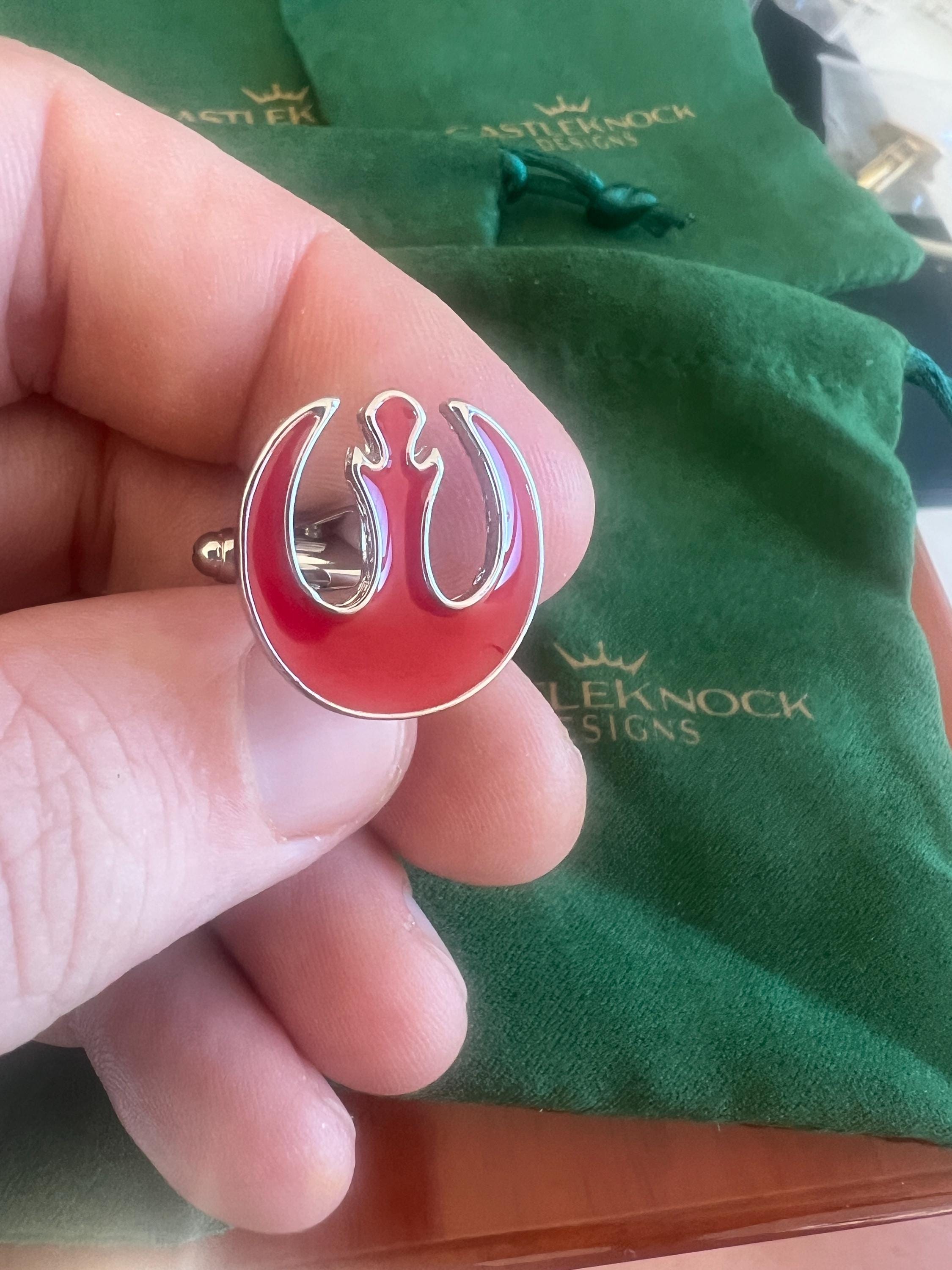 Rebel Alliance Cufflinks Red Star Wars Accessory Sci-Fi Fan Jewelry Rebel Symbol Cufflinks Unique Gift for Star Wars Fans Stylish Suit Decor