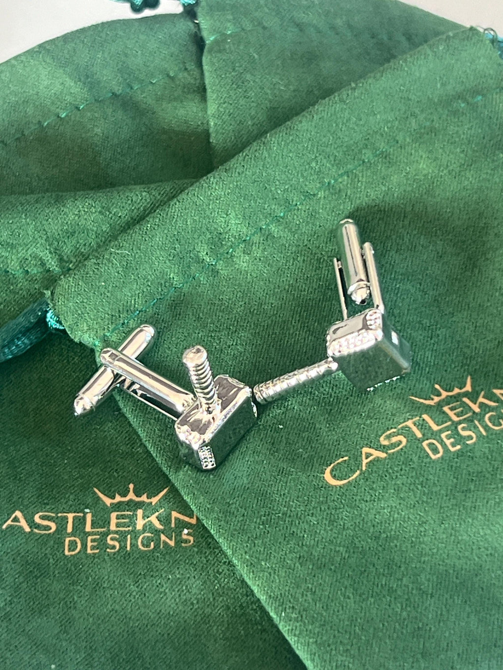 Thor Mjolnir Hammer Silver Cufflinks Marvel Comics Accessory Superhero-Themed Jewelry Unique Gift for Thor Fans Stylish Suit Cufflinks