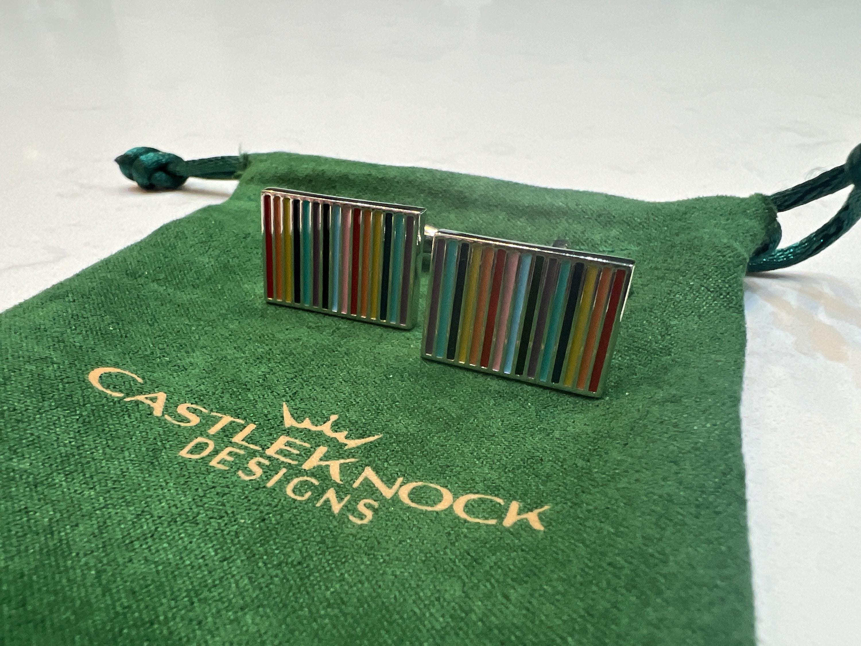 Modern Rainbow Cufflinks Bold Square Design Colorful Men's Jewelry LGBTQ Pride Gift Unique Wedding Accessory Groom or Groomsmen Idea