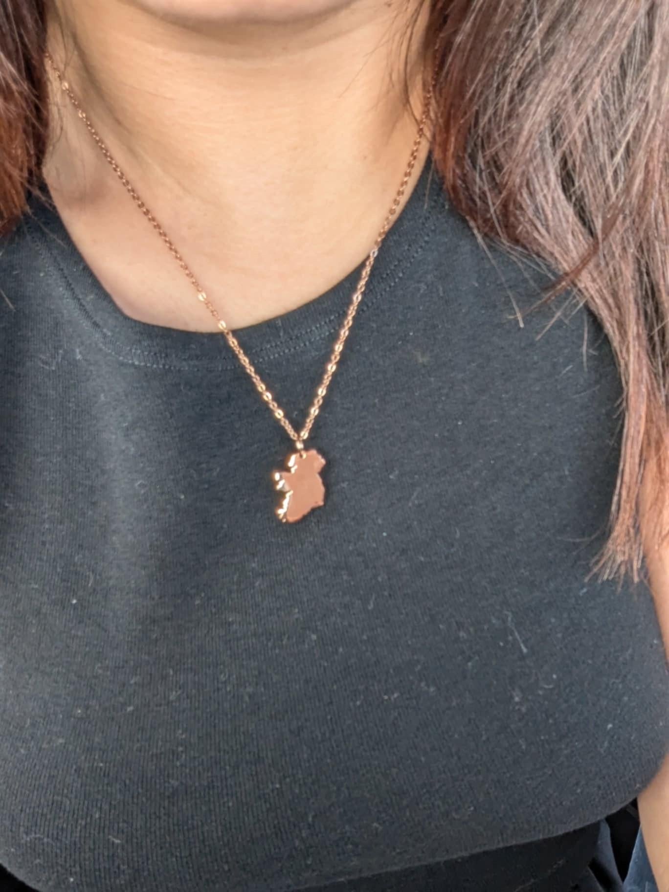 Ireland Rose Gold Necklace Irish Gift Ireland Unique Irish Gift for Her Irish Gift Wearable Ireland Irish Gift Map Necklace Birthday Present