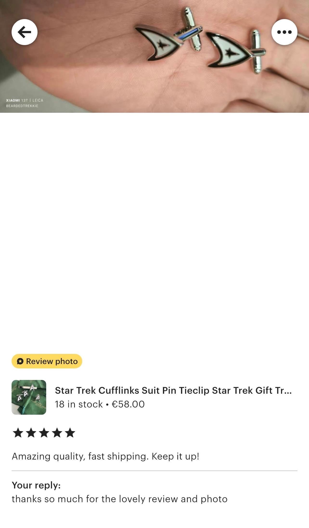 Star Trek Cufflinks & Tie Clip Star Trek Gift Trekkie Gift Star Fleet Symbol Star Fleet Cufflinks Gift for Nerdy Boyfriend Gift Star Trek