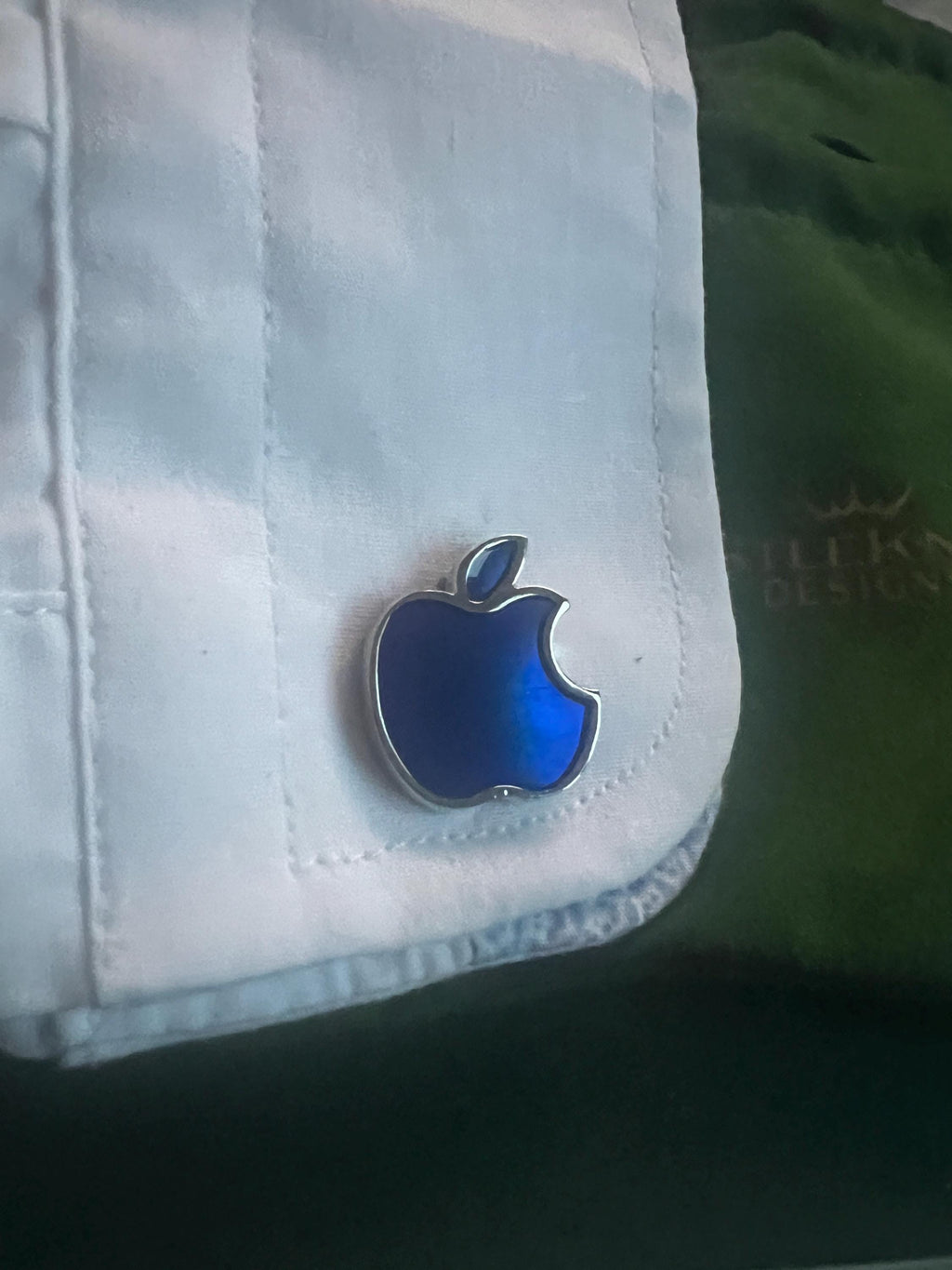 Apple Logo Blue Cufflinks Unique Nerdy Gift For him Wedding Cufflinks for Computer Lover Gifts for Him Geeky Tech Present for Boyfriend