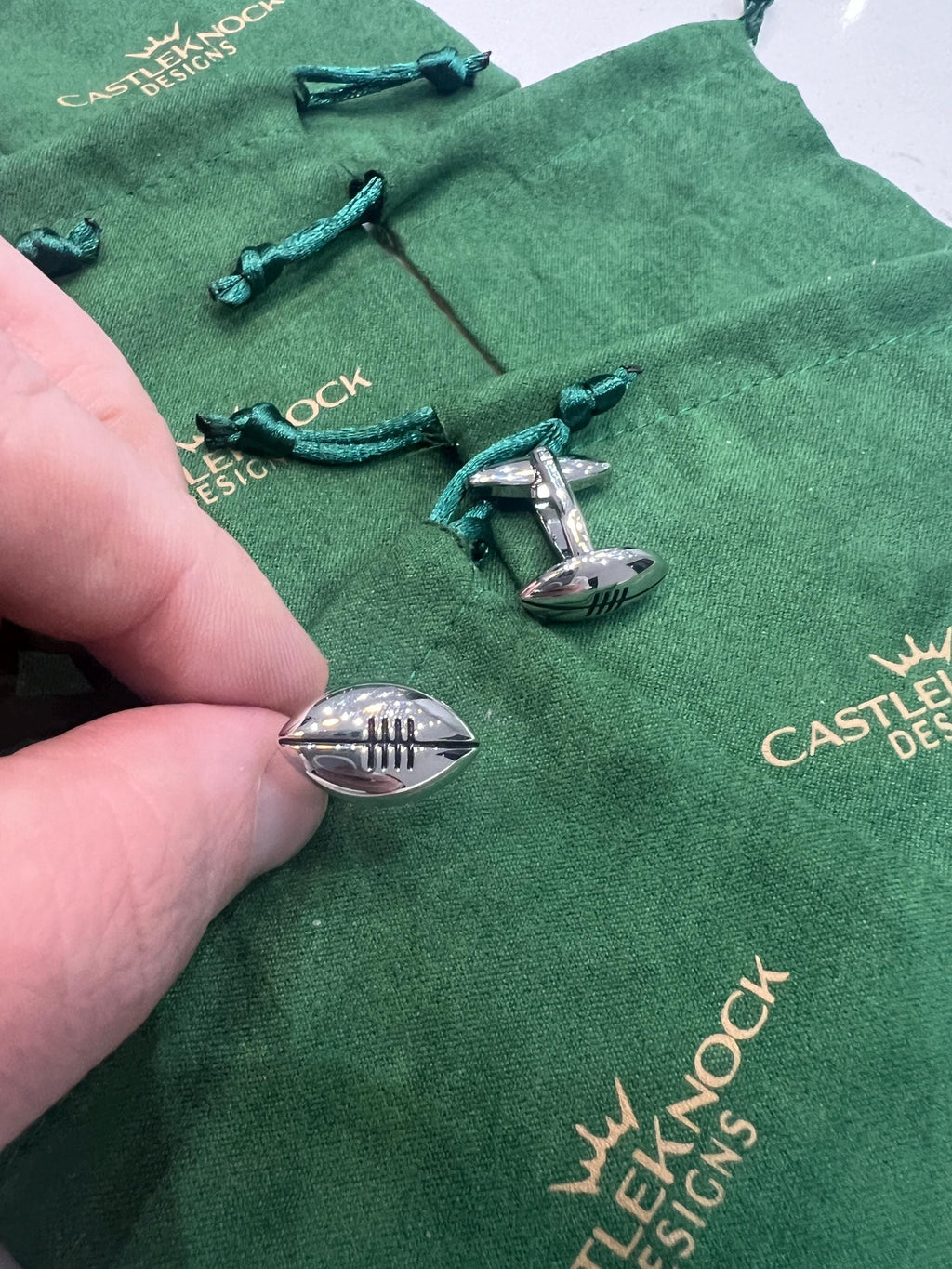 American Football Silver Cufflinks Sports Accessories Unique Gift Football Fans Stylish Formal Wear Jewelry Perfect for Game Day