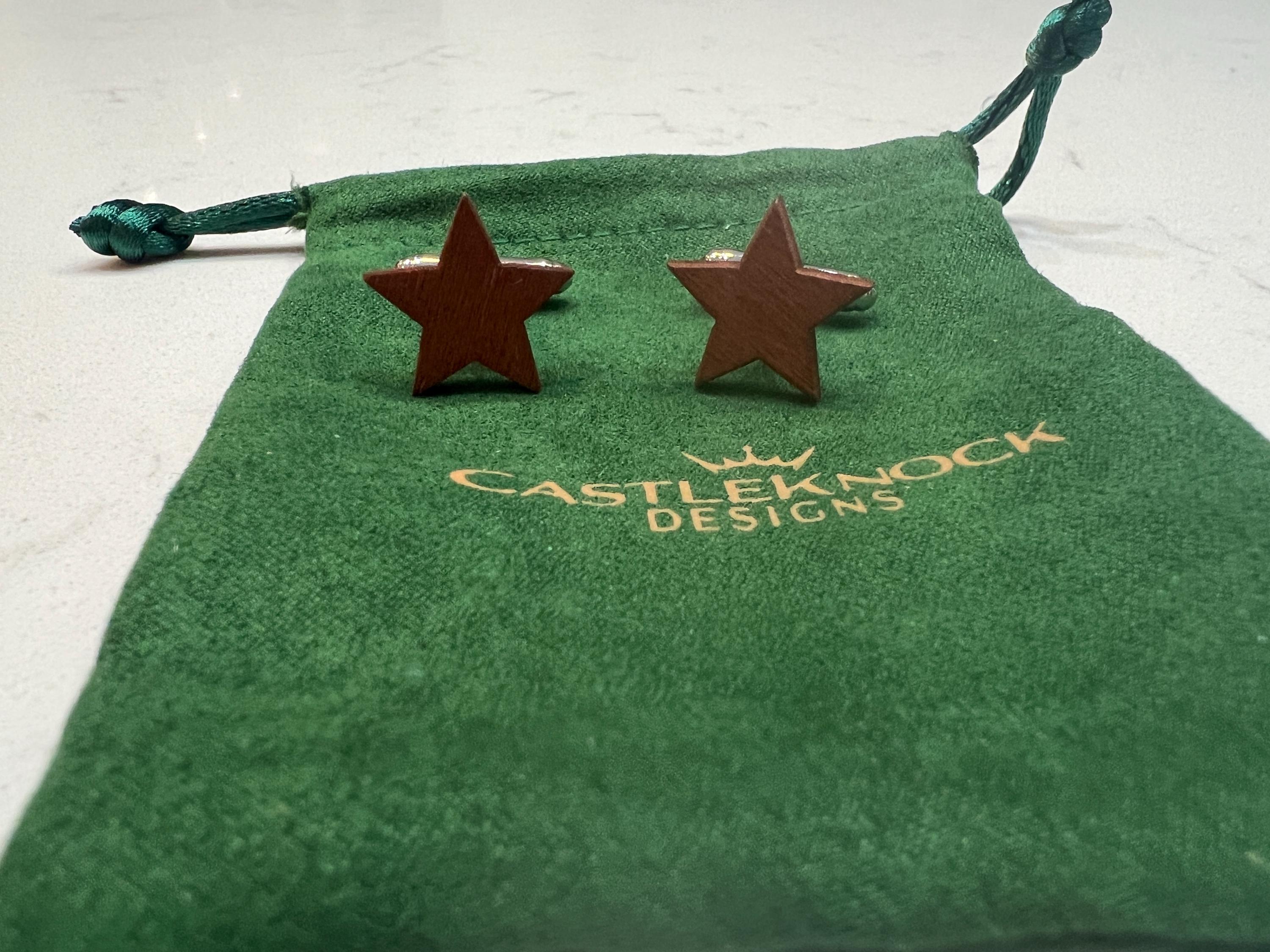 Wooden Star Cufflinks Handmade Mens Accessory Rustic Wood Jewelry Unique Gift for Him Groomsmen Wedding Father's Day Birthday Anniversary