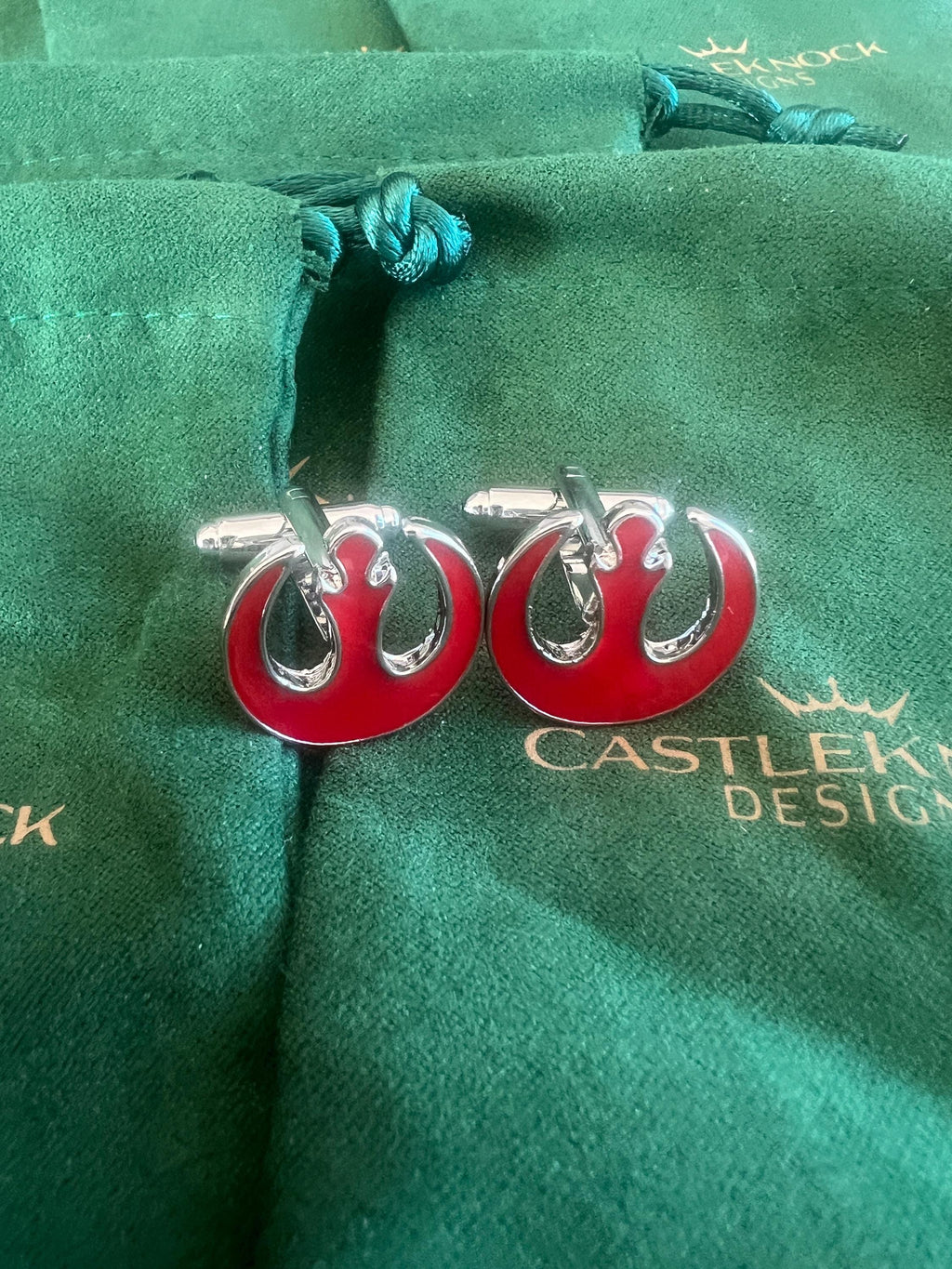 Rebel Alliance Cufflinks Red Star Wars Accessory Sci-Fi Fan Jewelry Rebel Symbol Cufflinks Unique Gift for Star Wars Fans Stylish Suit Decor