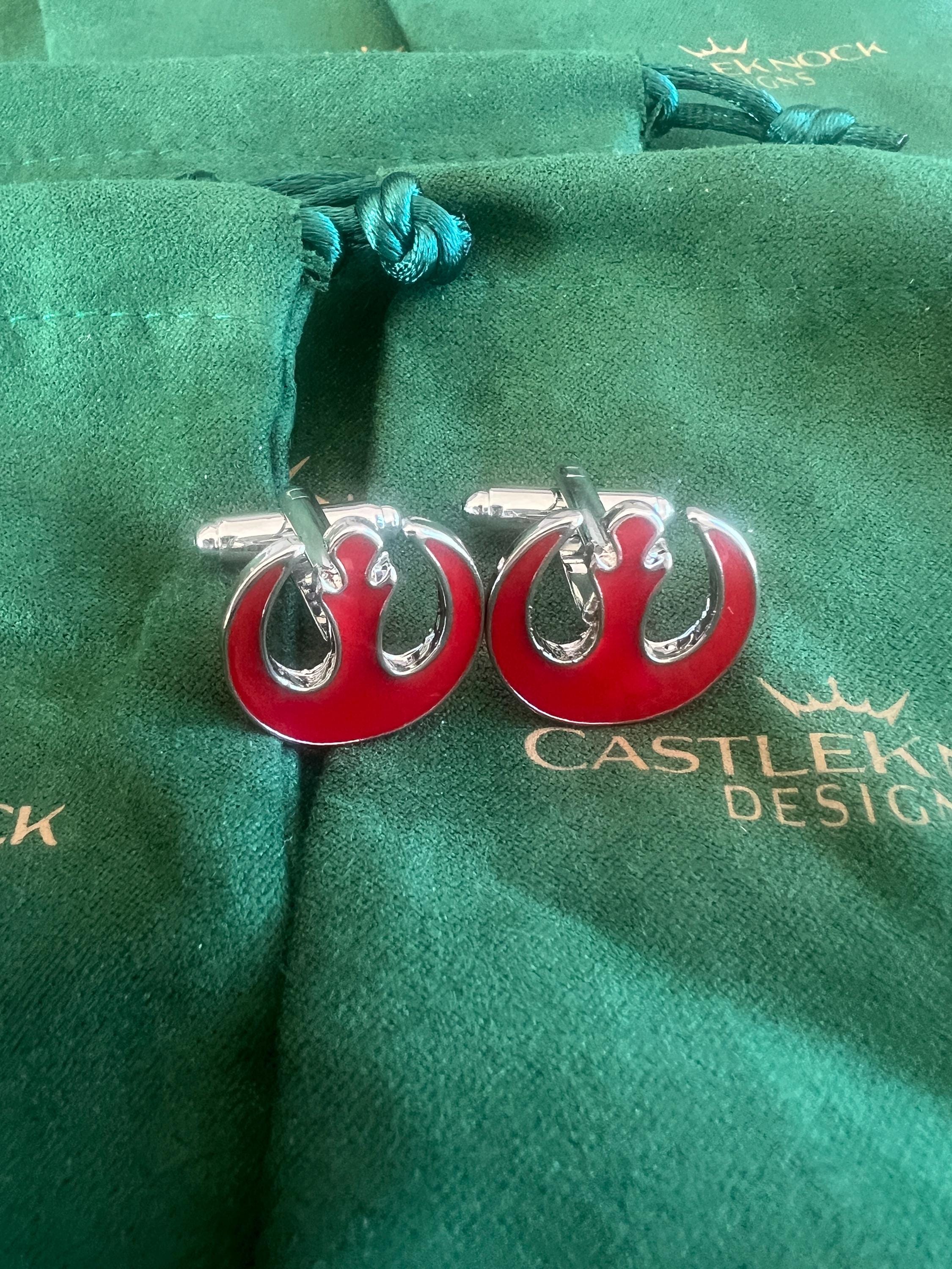 Rebel Alliance Cufflinks Red Star Wars Accessory Sci-Fi Fan Jewelry Rebel Symbol Cufflinks Unique Gift for Star Wars Fans Stylish Suit Decor