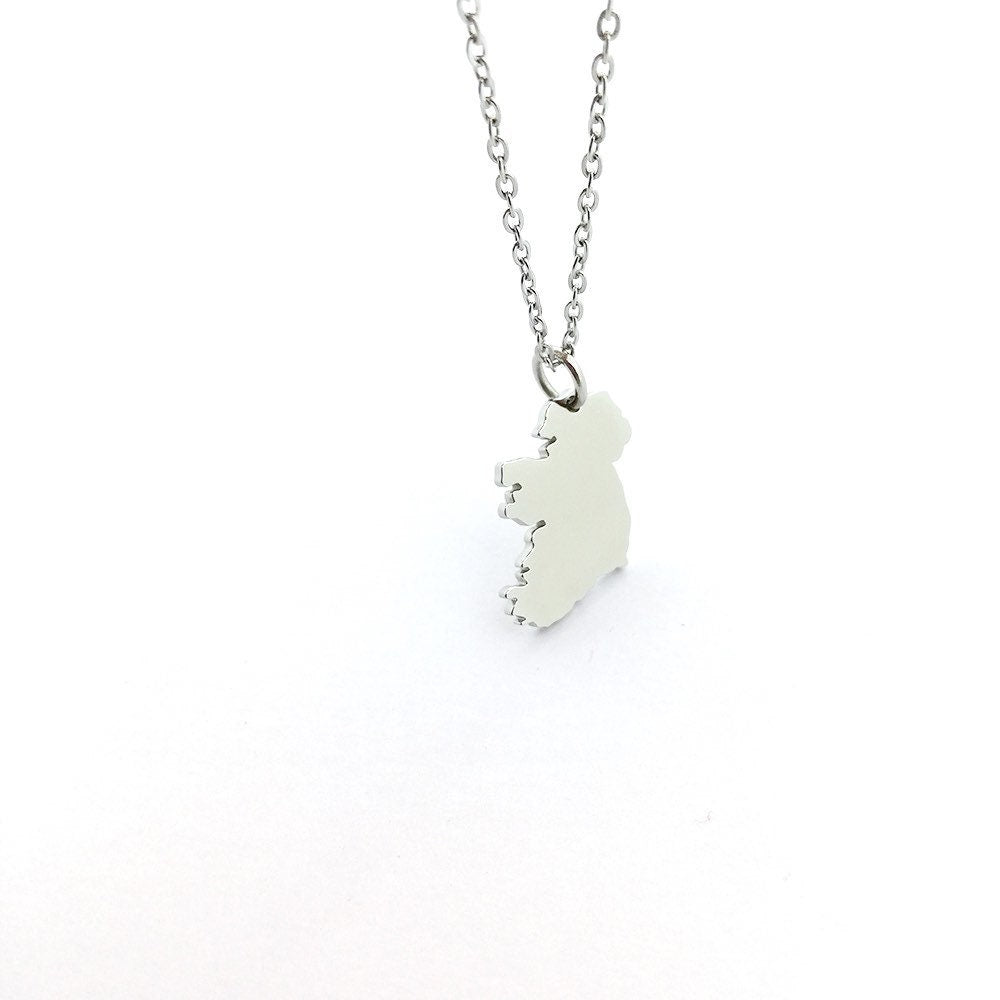 Map of Ireland Silver Necklace Handmade Irish Jewelery Celtic Gift for Her Irish Pendant Necklace Ireland Lover Gift Unique Irish Keepsake