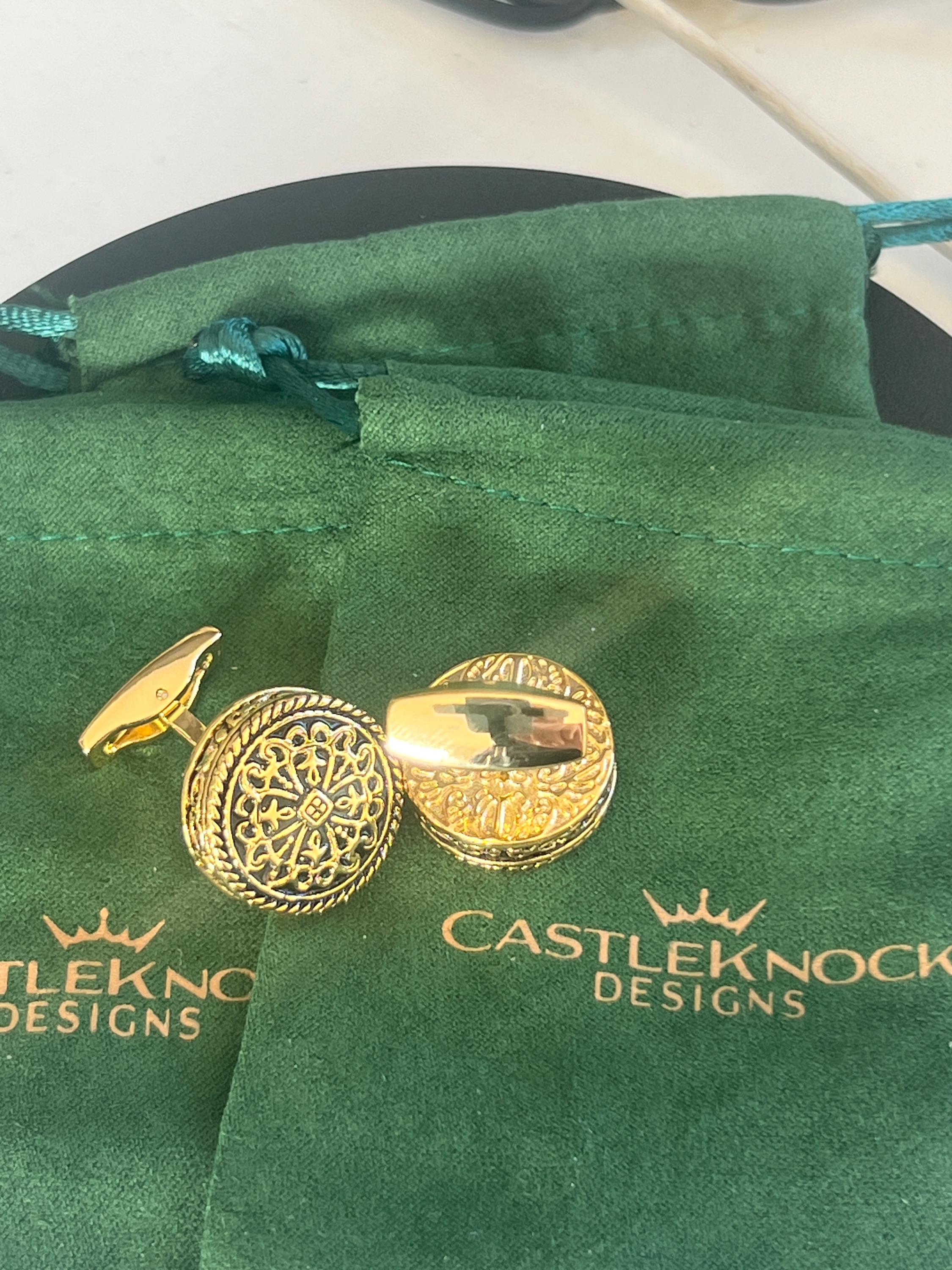 Gold Caesar Carved Design Cufflinks Roman Inspired Men's Jewelry Elegant Accessories Unique Gift for Him Gold Caesar Cufflinks