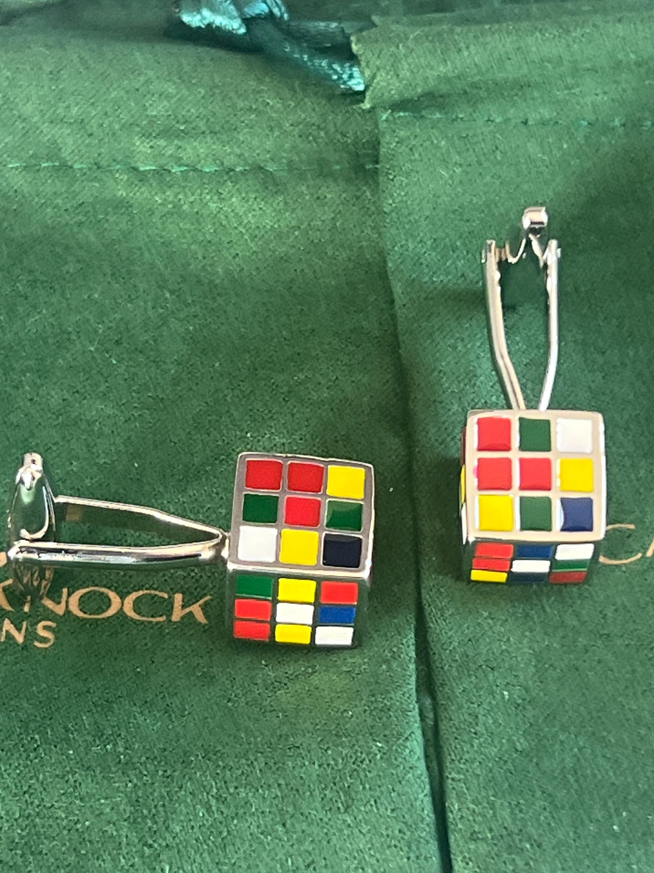 Rubiks Cube Cufflinks Puzzle Inspired Men's Jewelry Unique Gift for Him Geeky Accessories Colorful Rubiks Cube Cufflinks for Puzzle Lovers