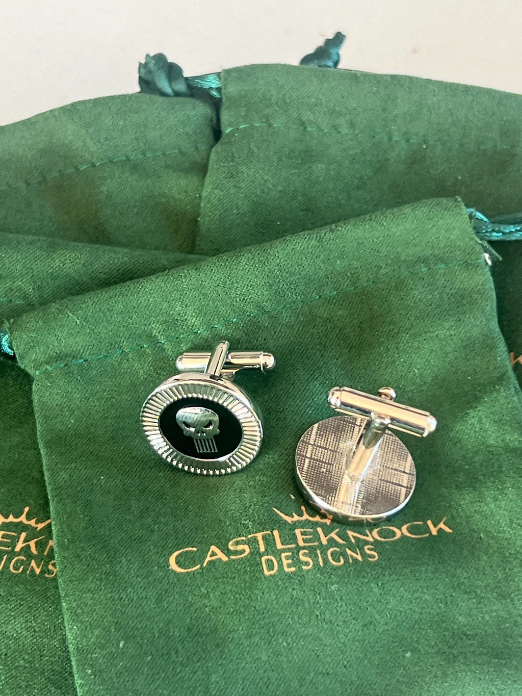 The Punisher Cufflinks Marvel Comics Accessory Unique Men's Jewelry Superhero-Themed Cufflinks Gift for Marvel Fans Edgy Style Statement