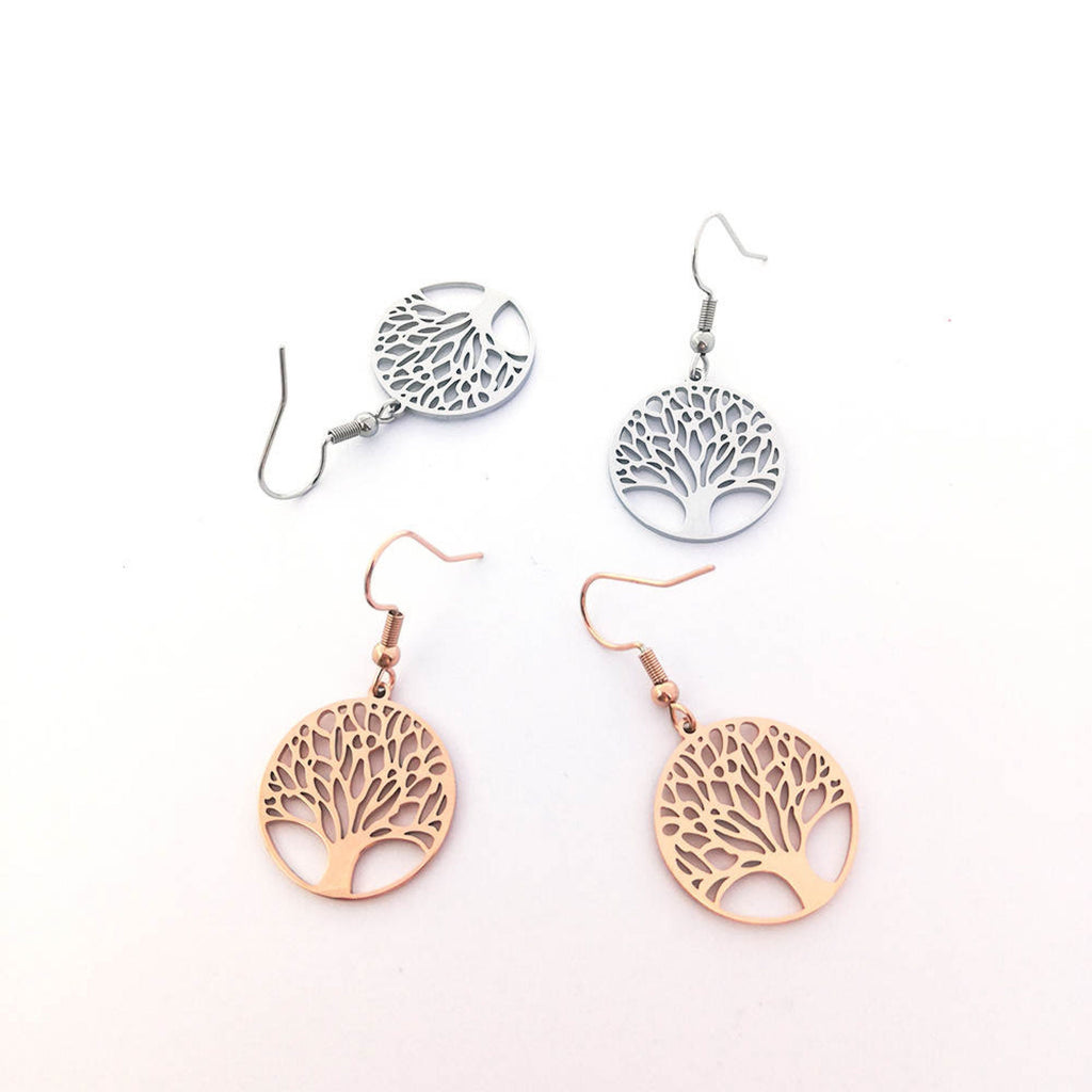 Tree of Life Rose Gold or Silver Earrings, Necklace and Bracelet Set, Irish Gift, Gift Ireland, Unique Irish Gift, Irish Gift for Her