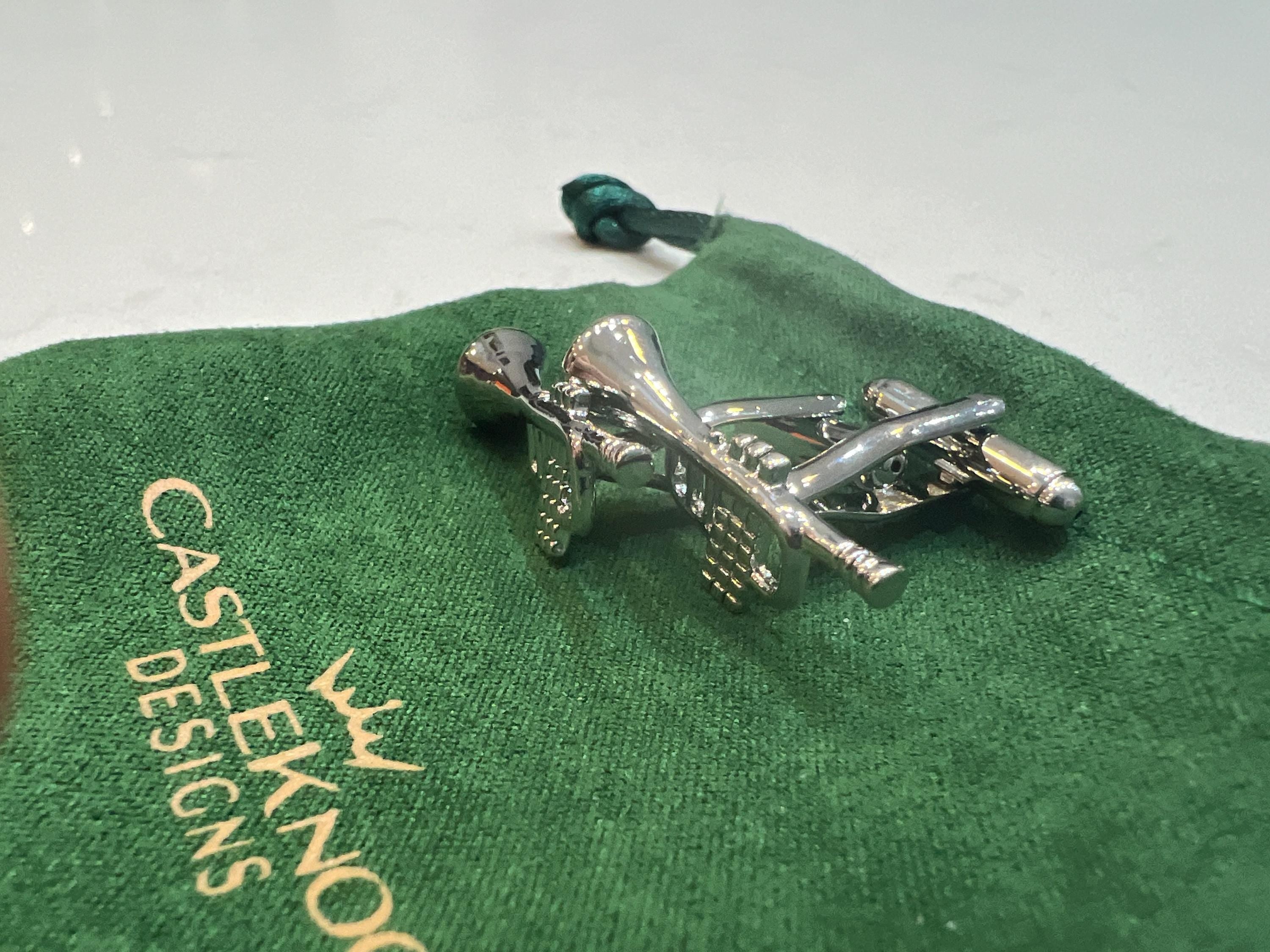 Silver Trumpet Cufflinks stylish and unique accessories for music lovers, perfect gift for musicians, jazz enthusiasts and special occasions