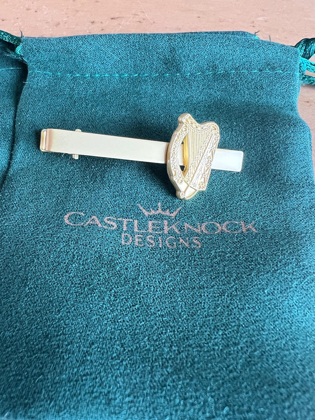 Irish Harp Tieclip Gold Elegant Accessory for Every Occasion Handcrafted Irish Tieclip Unique Irish Gift Ideal for Formal Events