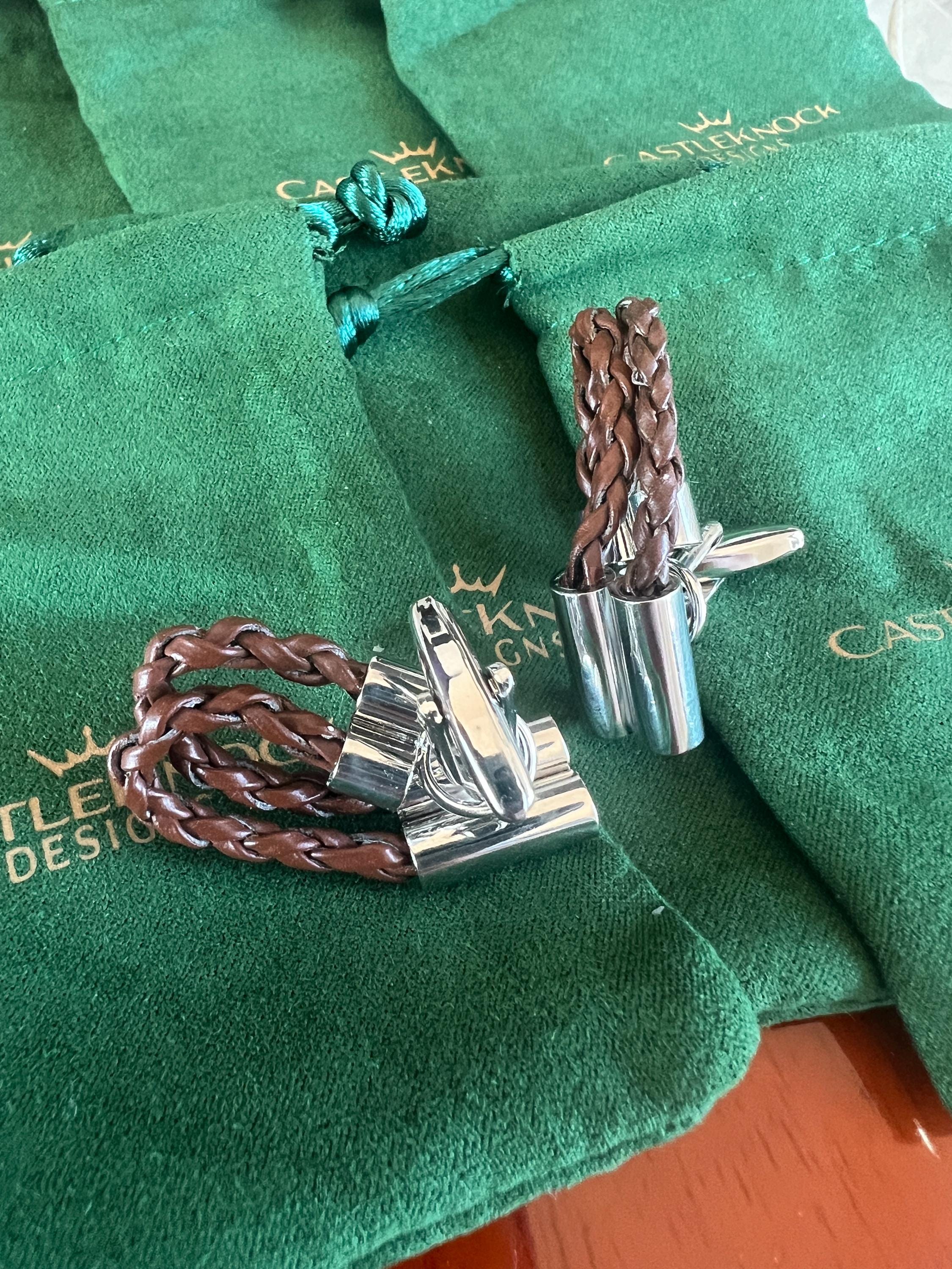 Braided Brown Leather Cufflinks Rustic Men's Accessory Vintage-Inspired Leather Knot Cufflinks Handcrafted Gift for Him Stylish and Unique