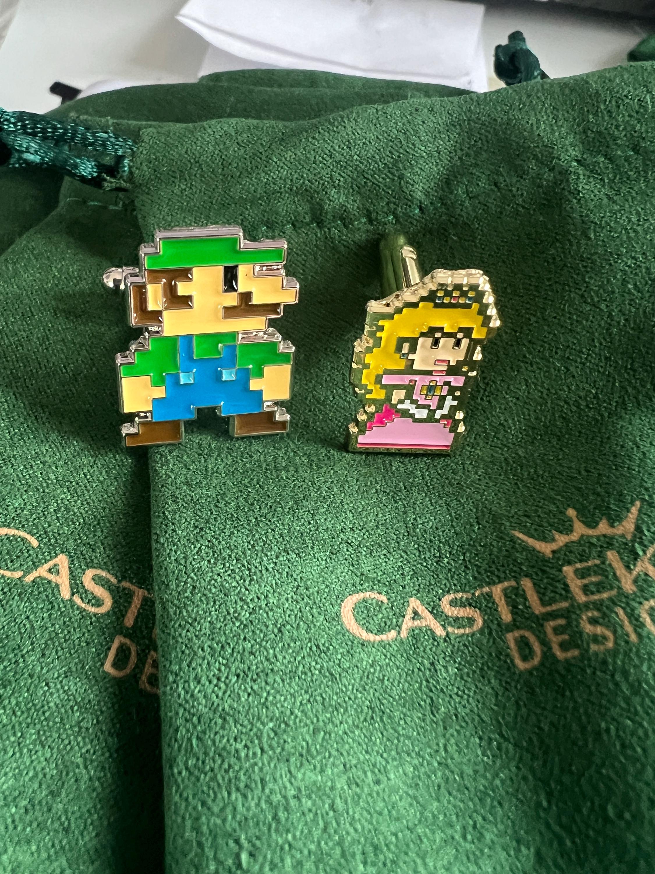 Retro 8-Bit Wedding Cufflinks Gamer Groom Accessory Pixel Art Cufflinks for Wedding Day Unique Geeky Gift Nerdy Boyfriend Gamer Wedding Gift